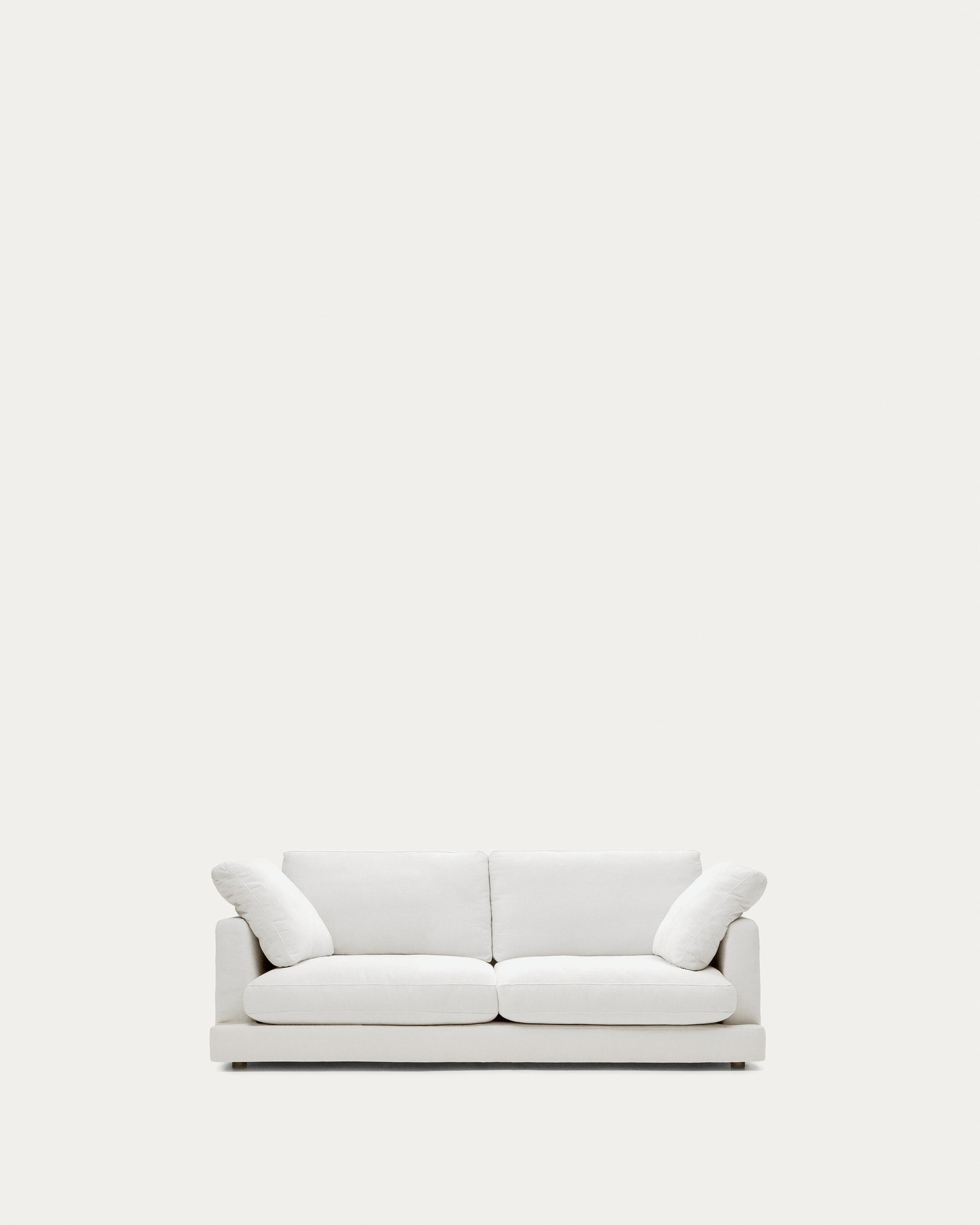 Gala 3-seater white chenille sofa FSC Mix Credit 210cm - Product View