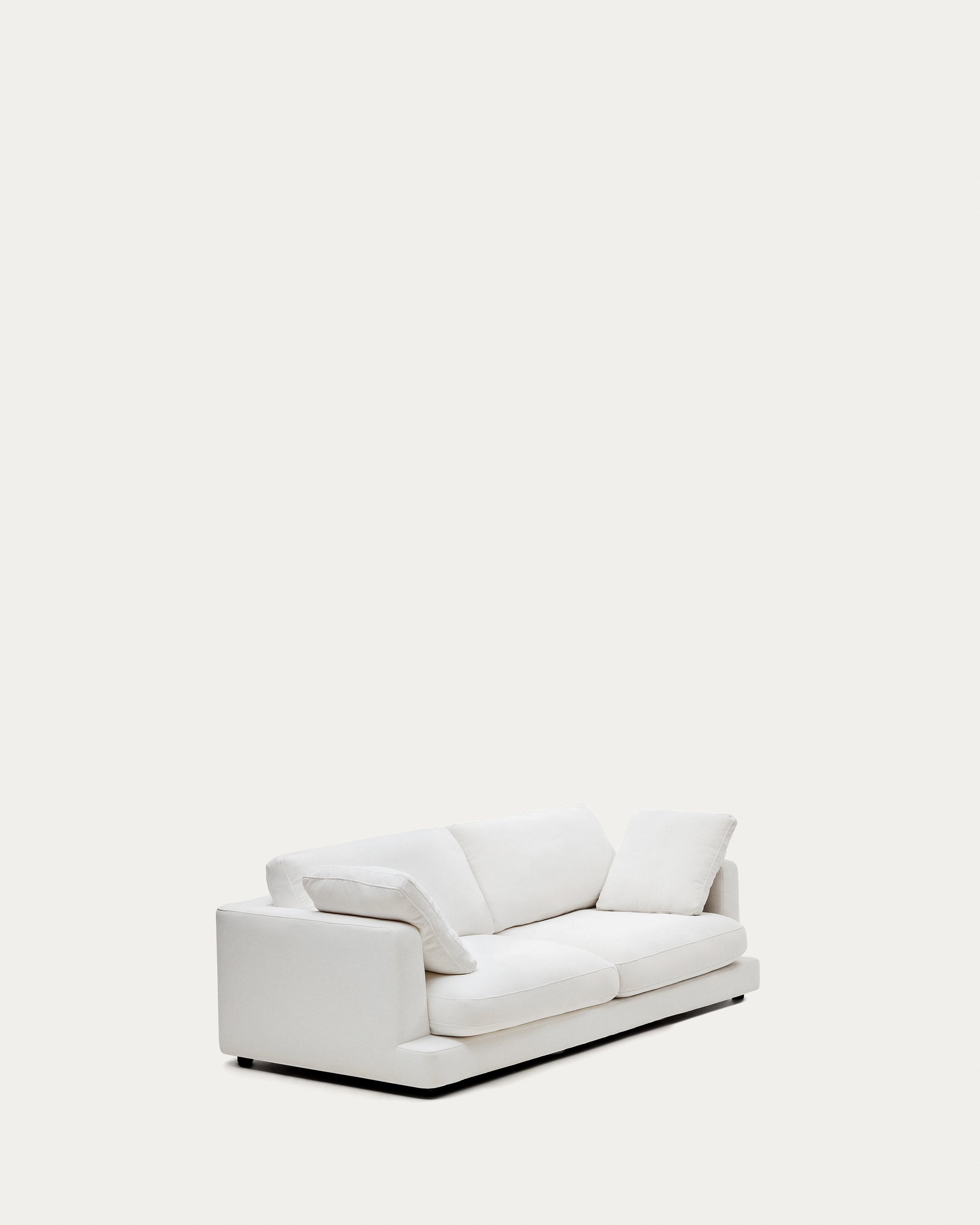 Gala 3-seater white chenille sofa FSC Mix Credit 210cm - Product View