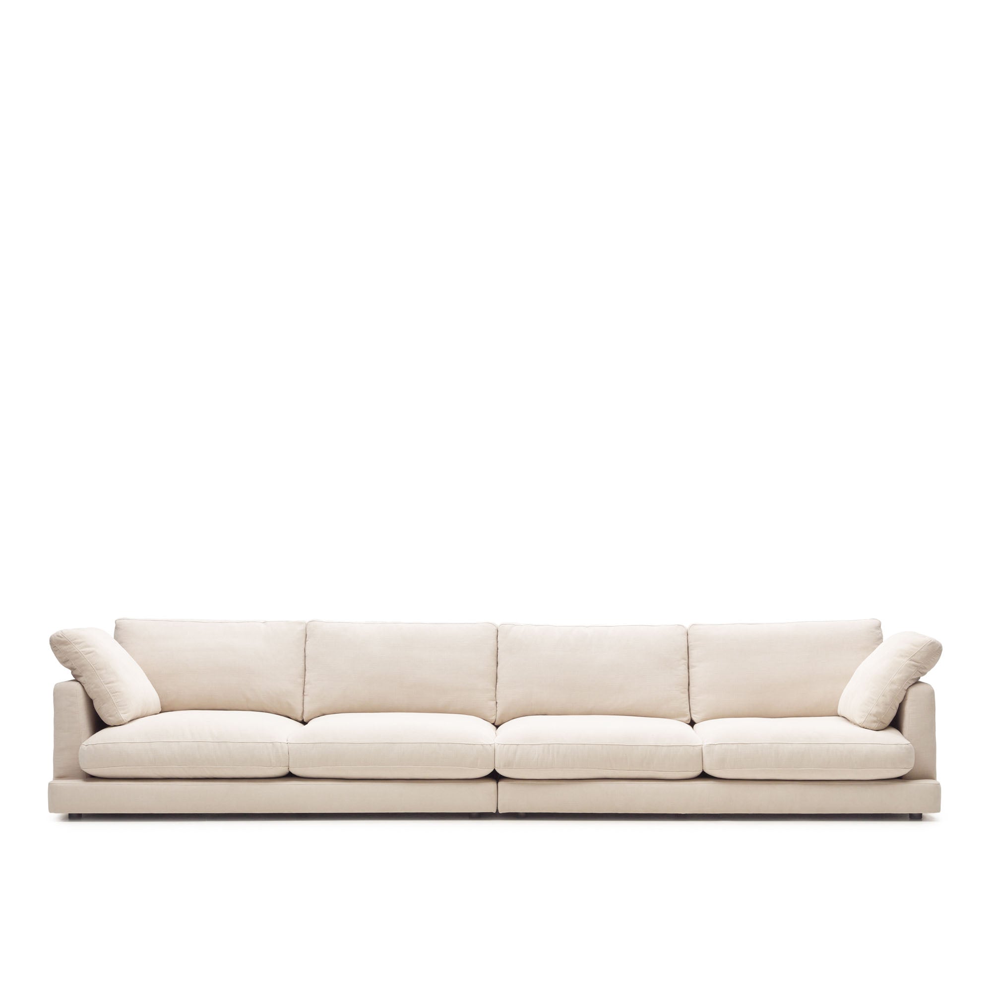 Gala 6-seater beige chenille sofa FSC Mix Credit 390cm - Product Image