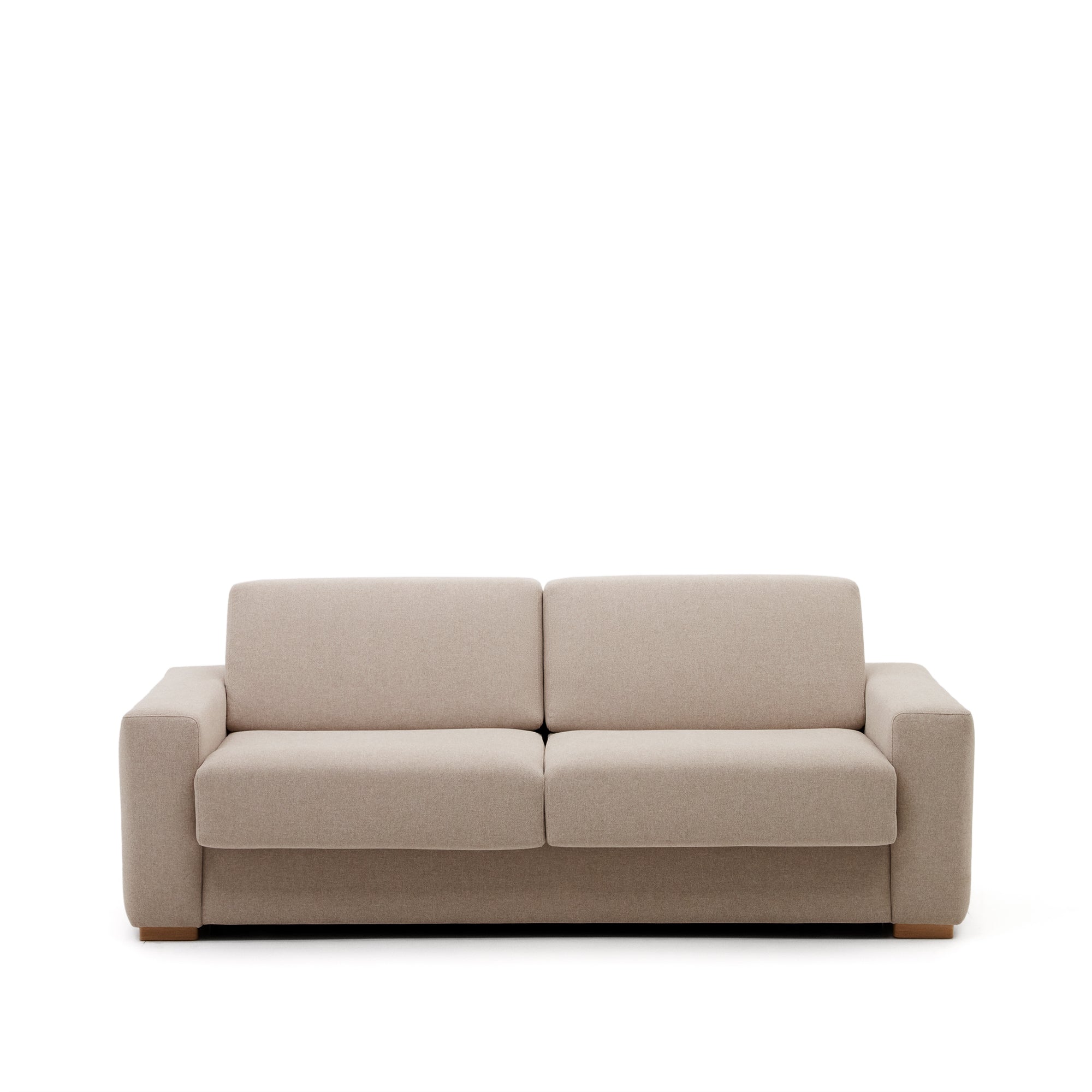 Anley beige 3-seater sofa bed with solid beech wood legs 224cm FSC Mix Credit - Product Image