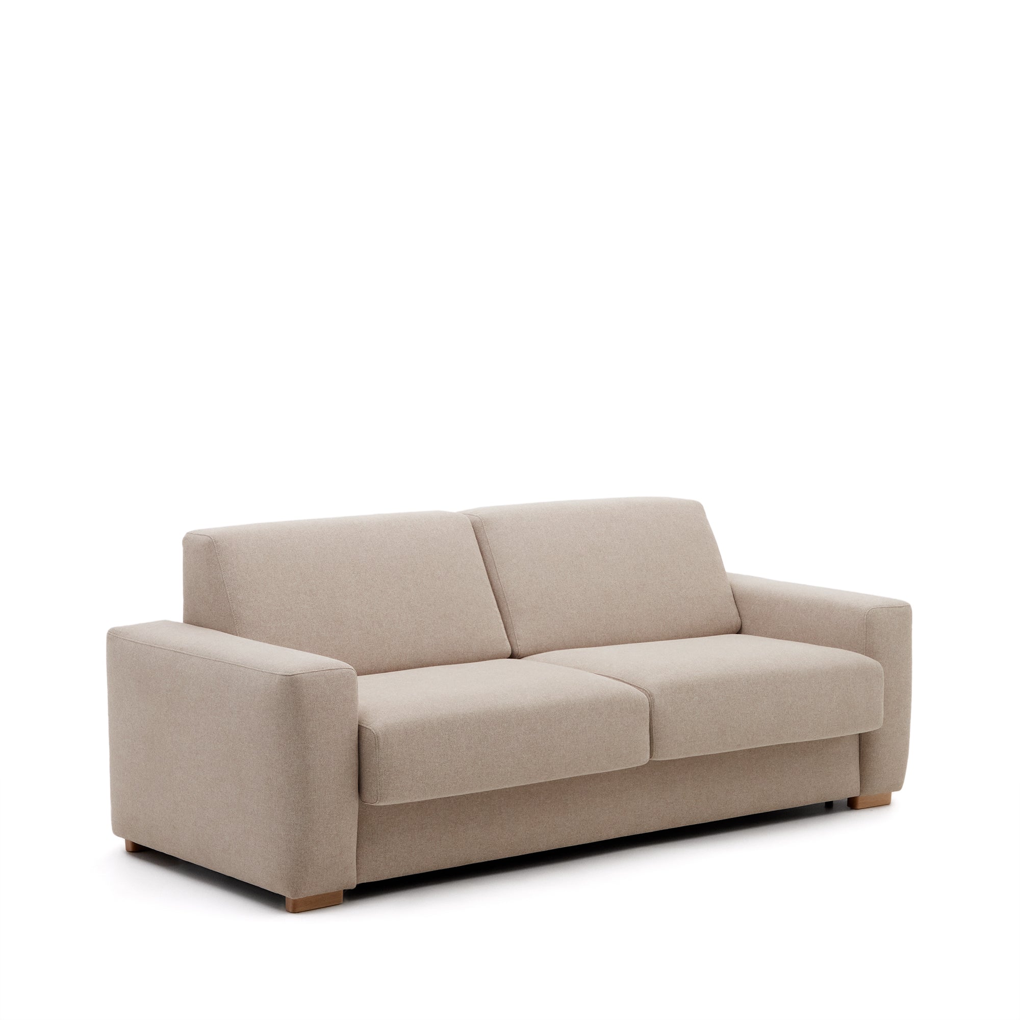 Anley beige 3-seater sofa bed with solid beech wood legs 224cm FSC Mix Credit - Product Image