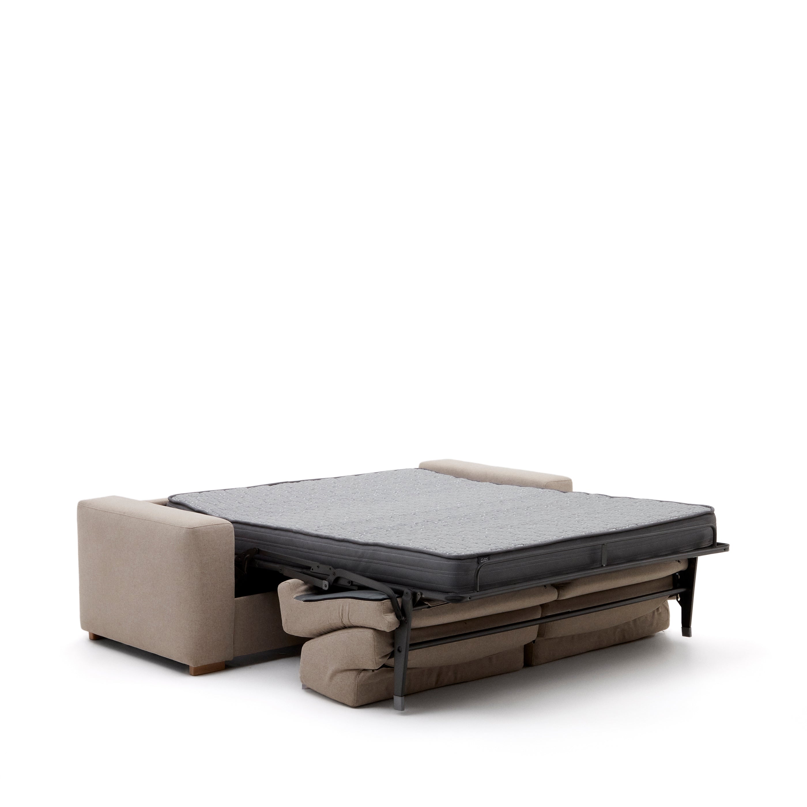 Anley beige 3-seater sofa bed with solid beech wood legs 224cm FSC Mix Credit - Product Image