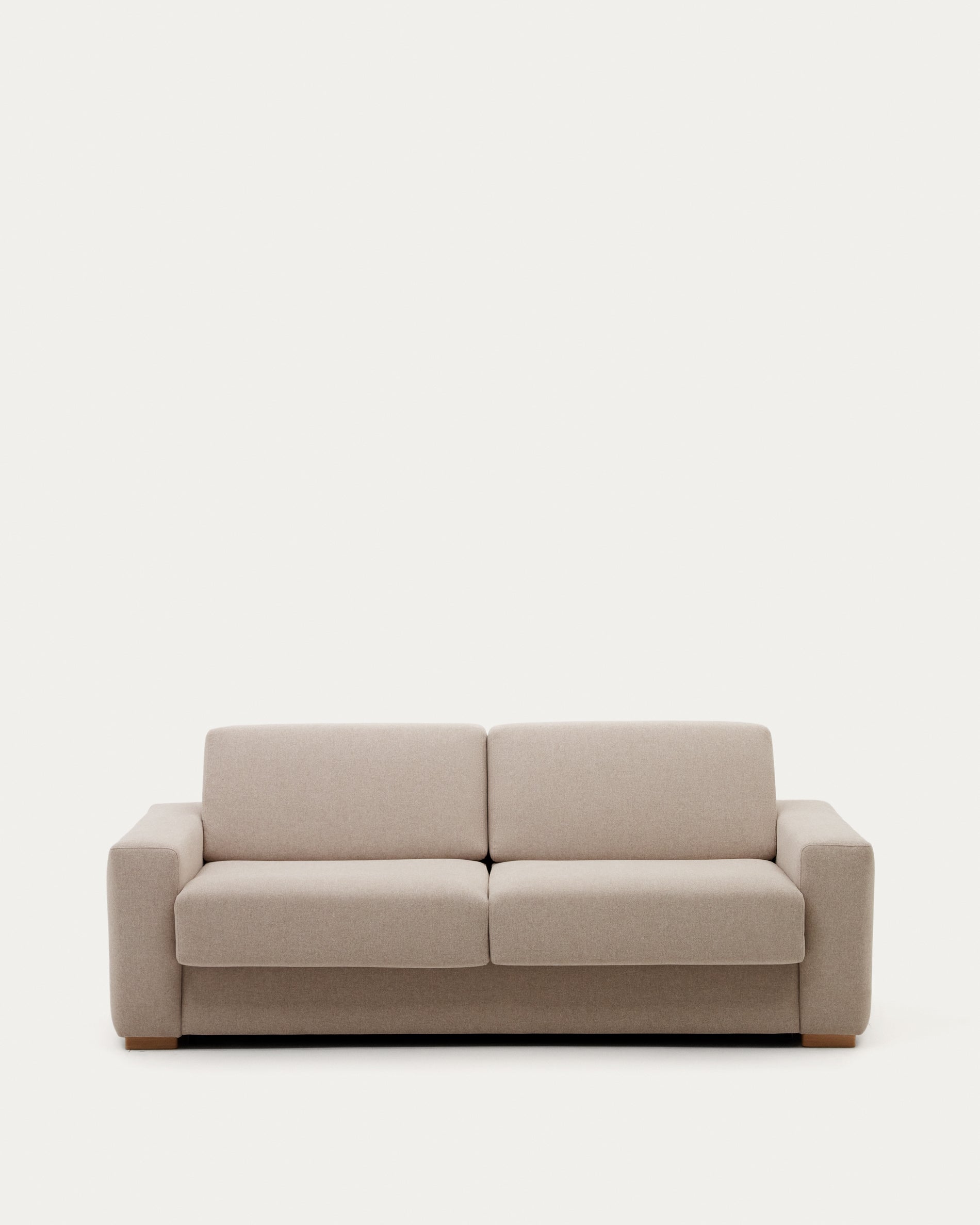 Anley beige 3-seater sofa bed with solid beech wood legs 224cm FSC Mix Credit - Product View