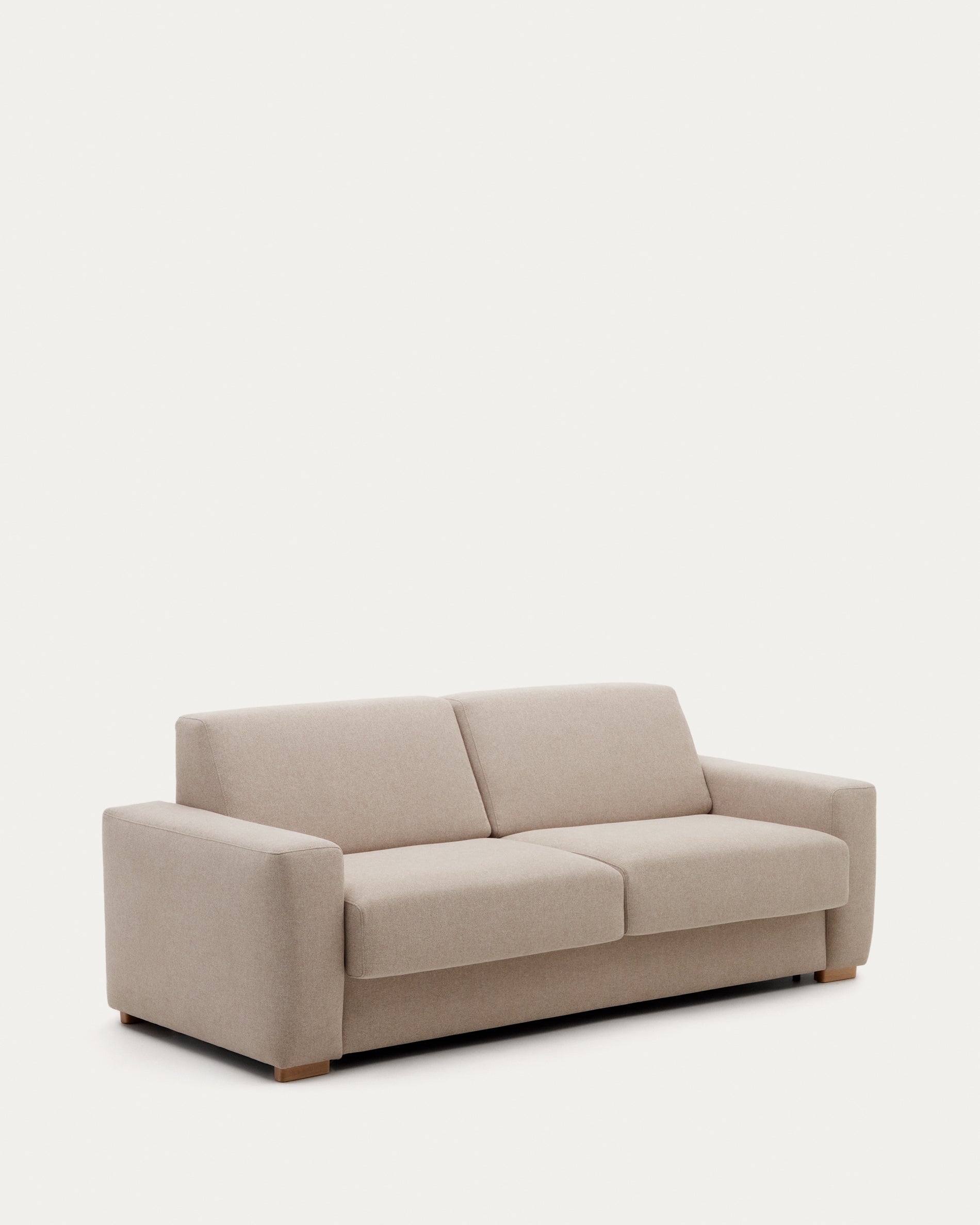 Anley beige 3-seater sofa bed with solid beech wood legs 224cm FSC Mix Credit - Product View