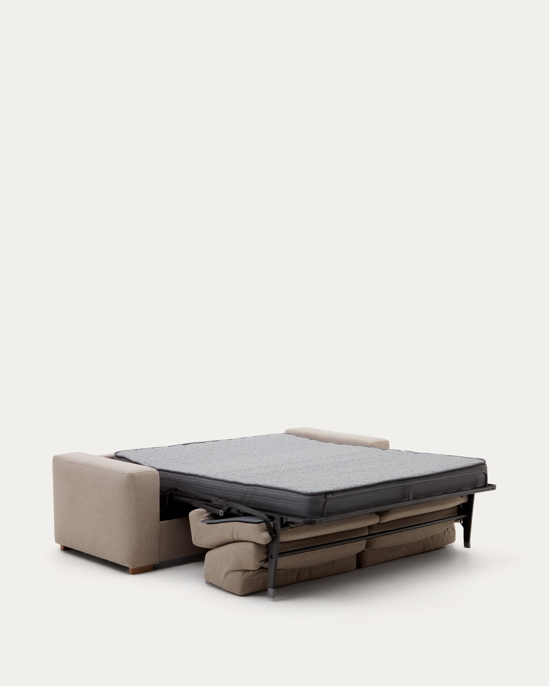 Anley beige 3-seater sofa bed with solid beech wood legs 224cm FSC Mix Credit - Product View