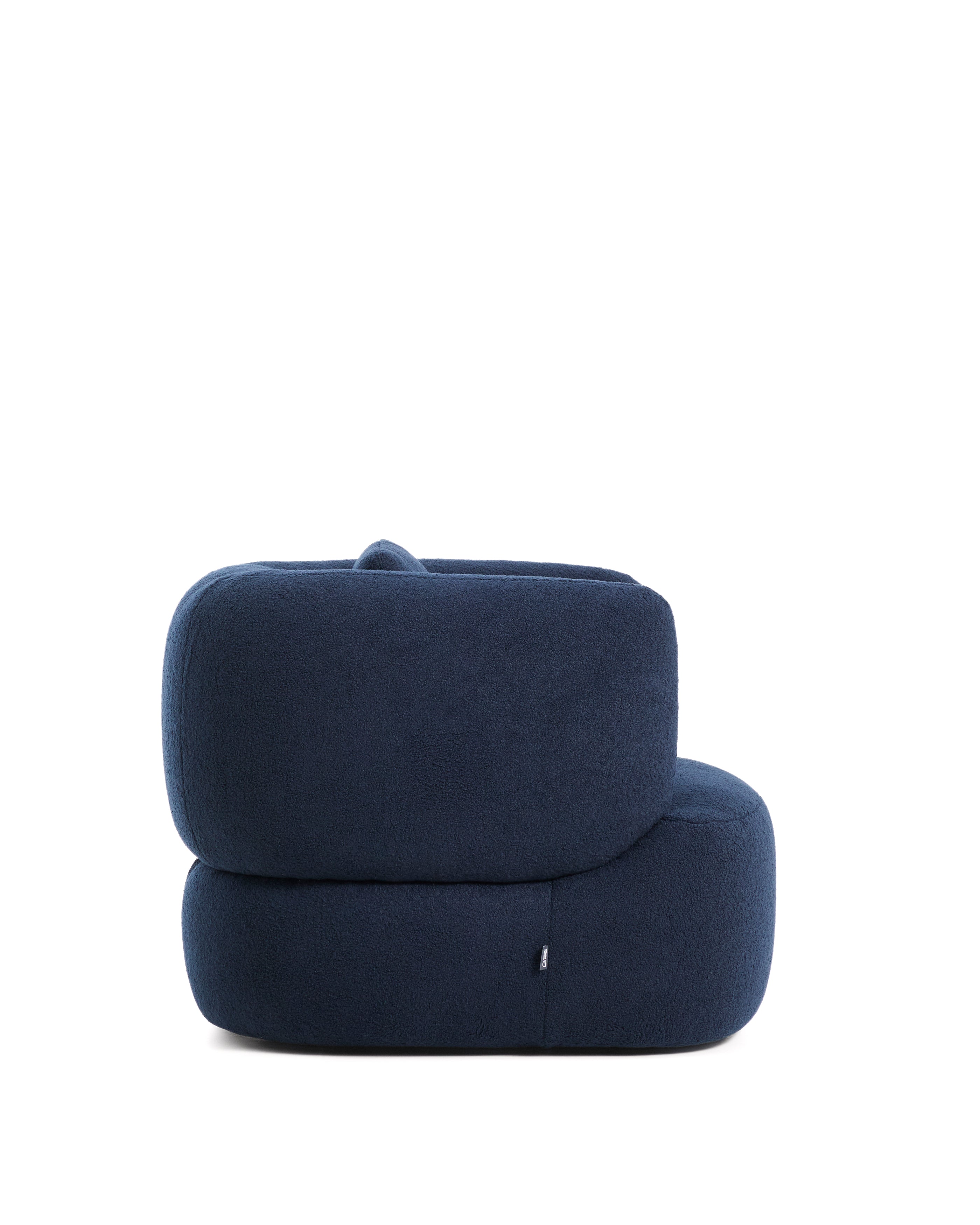 Martina navy blue bouclé armchair with cushion FSC Mix Credit - Product Image