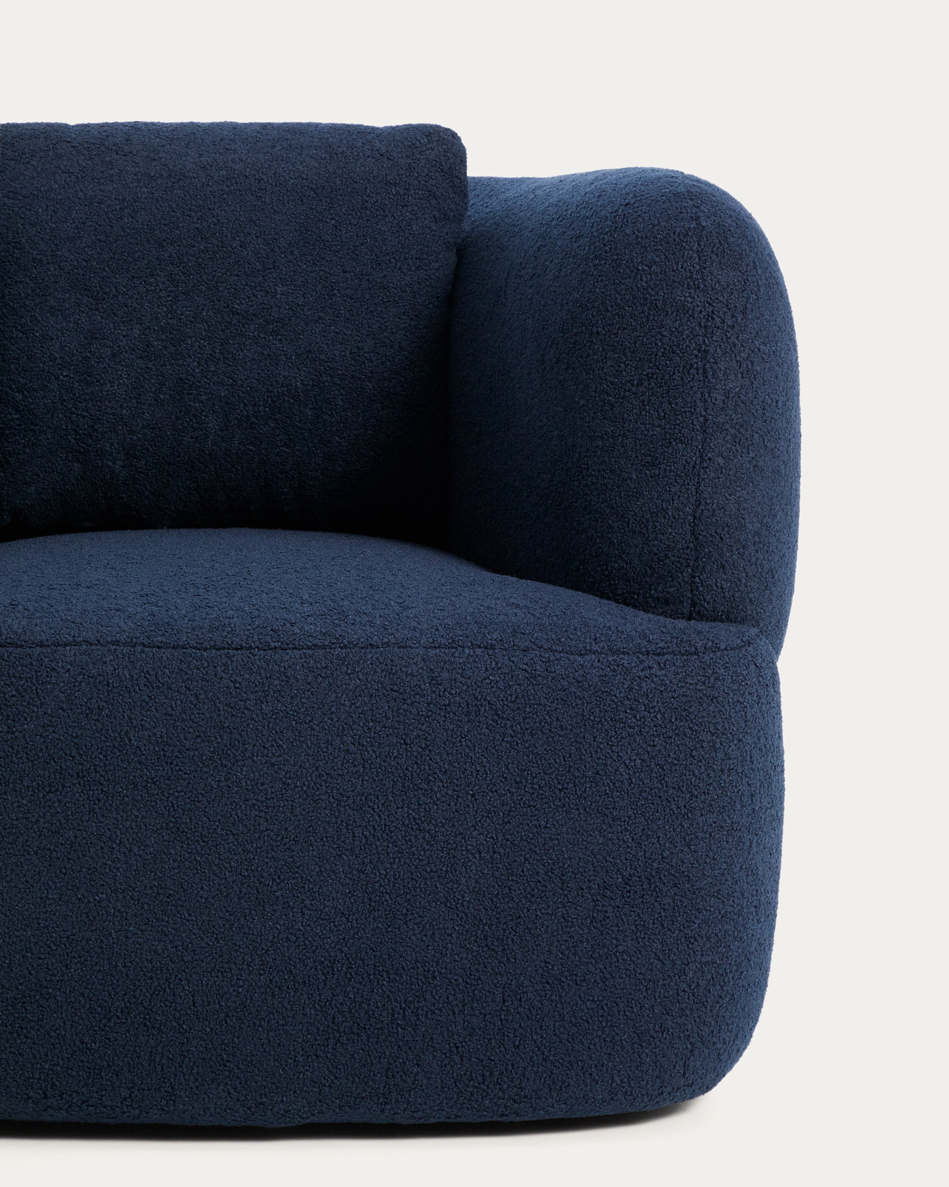 Martina navy blue bouclé armchair with cushion FSC Mix Credit - Detail