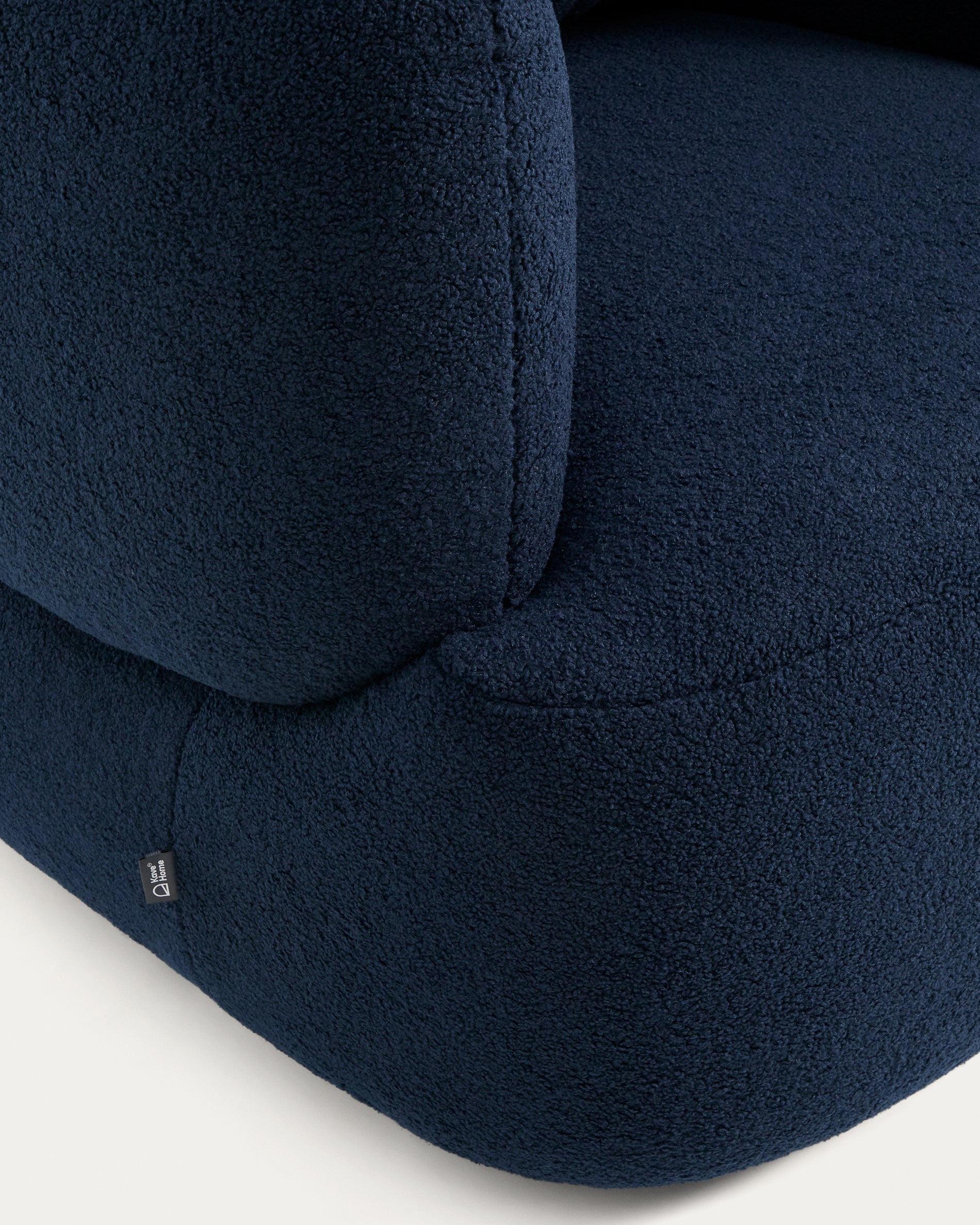Martina navy blue bouclé armchair with cushion FSC Mix Credit - Detail