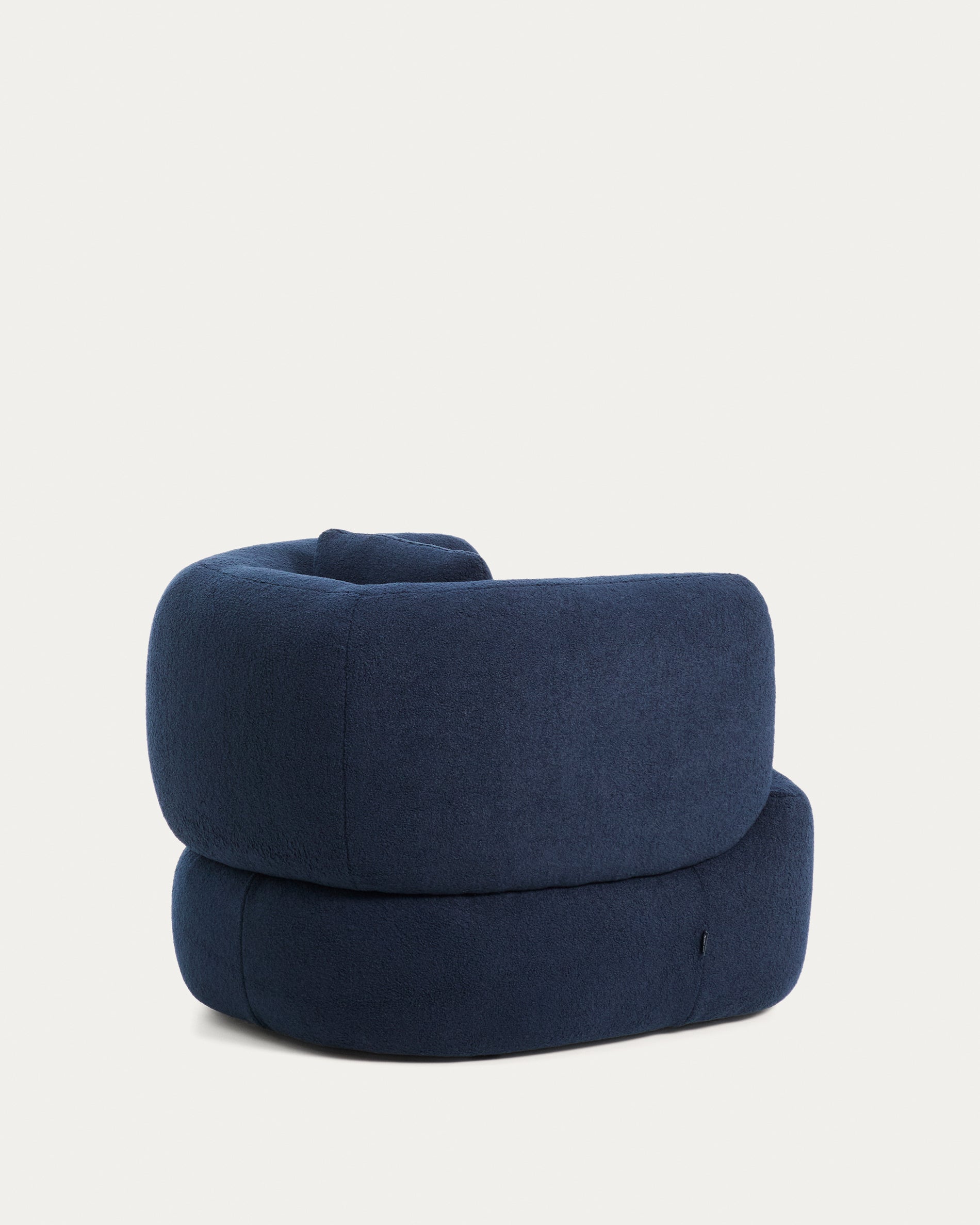 Martina navy blue bouclé armchair with cushion FSC Mix Credit - Product View