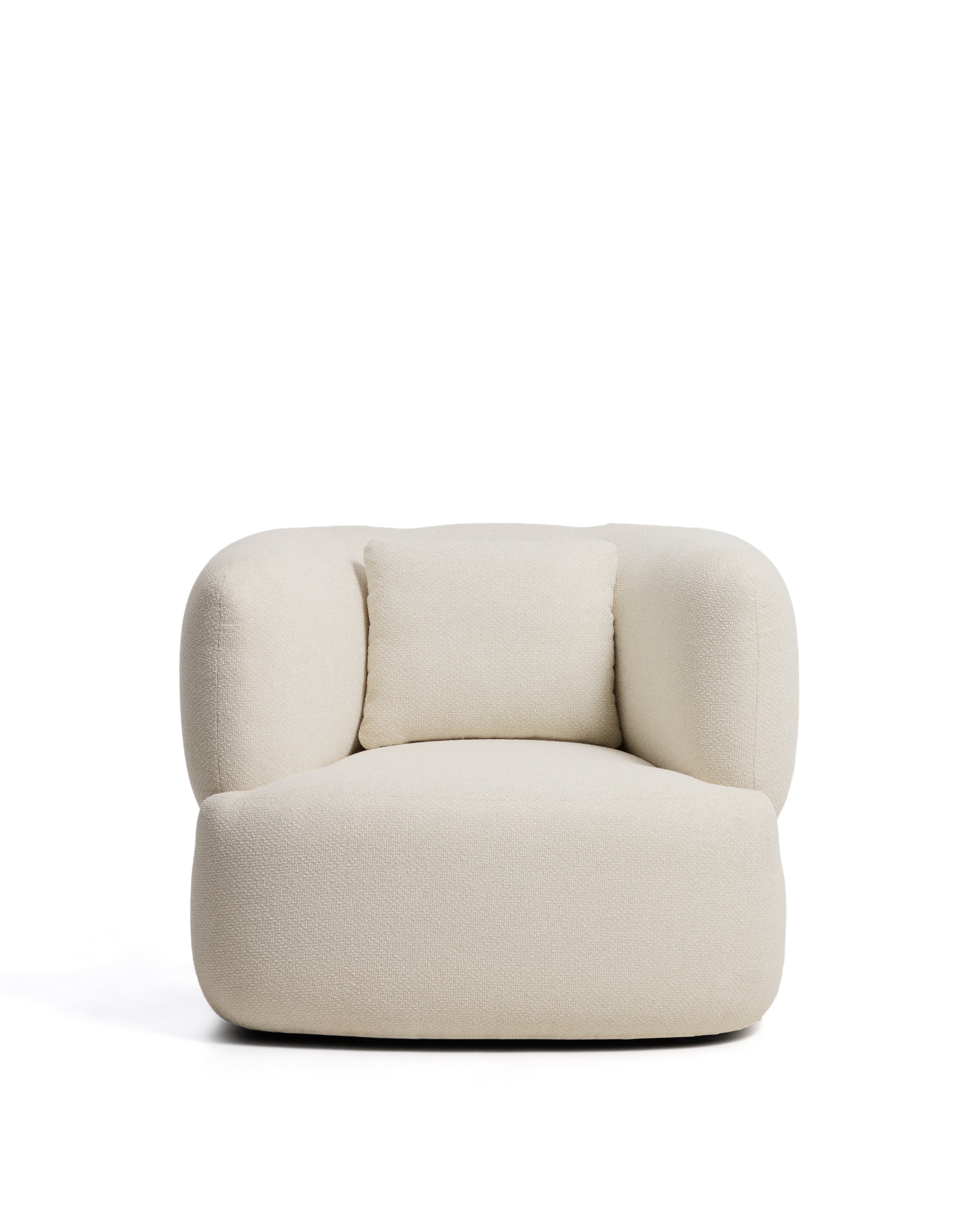 Martina ecru chenille armchair with cushion FSC Mix Credit - Product Image