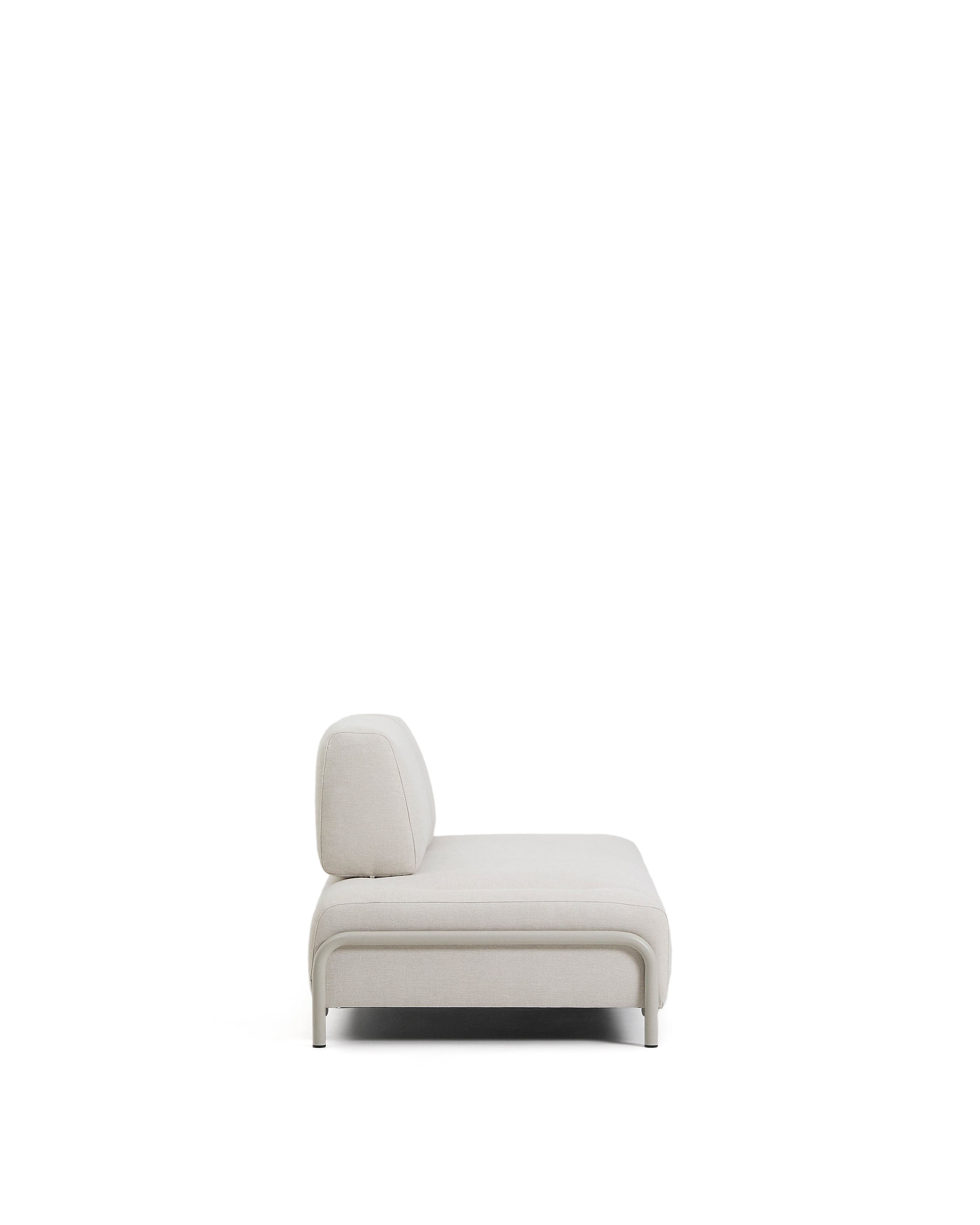 Compo 2-seater module in ecru chenille with beige metal frame 200 cm FSC Mix Credit - Product Image