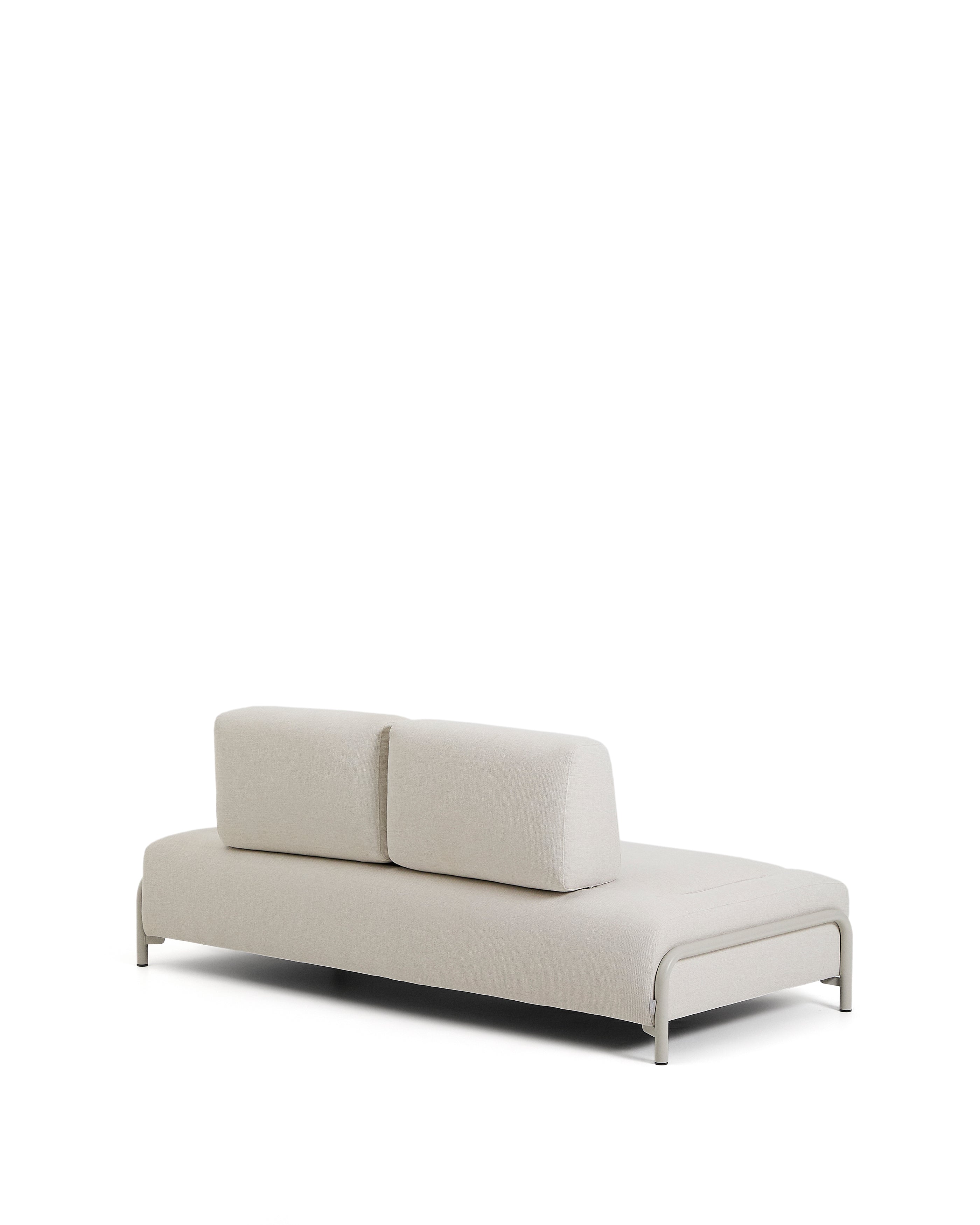 Compo 2-seater module in ecru chenille with beige metal frame 200 cm FSC Mix Credit - Product Image
