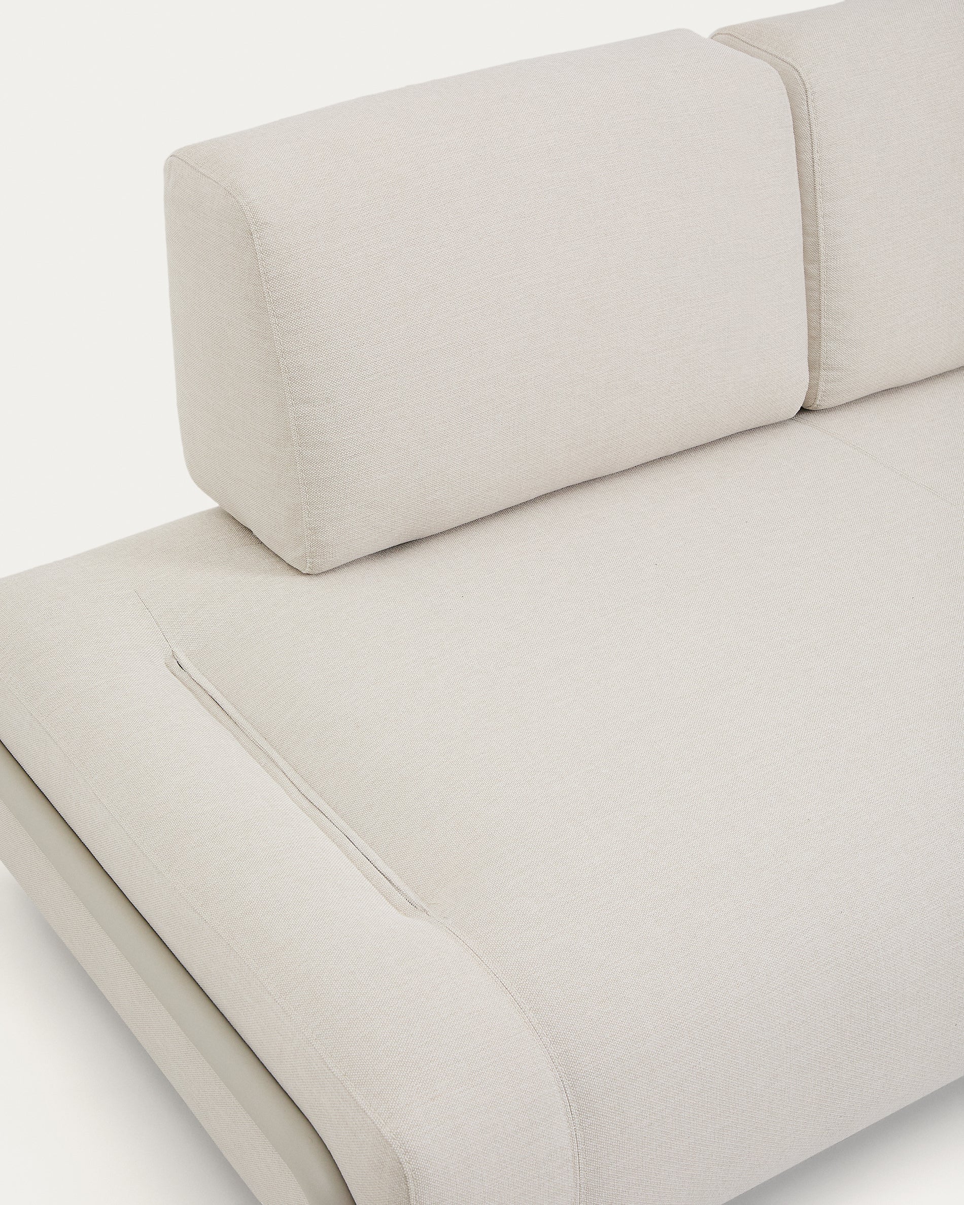 Compo 2-seater module in ecru chenille with beige metal frame 200 cm FSC Mix Credit - Detail