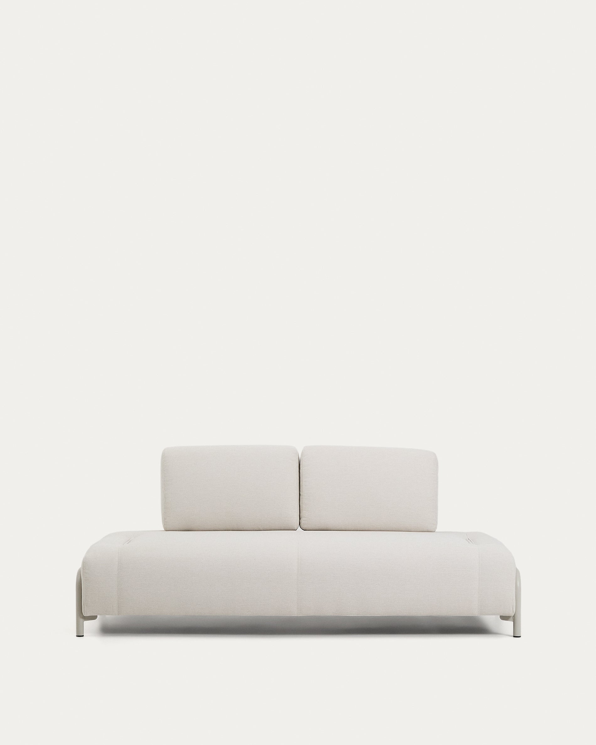 Compo 2-seater module in ecru chenille with beige metal frame 200 cm FSC Mix Credit - Product View