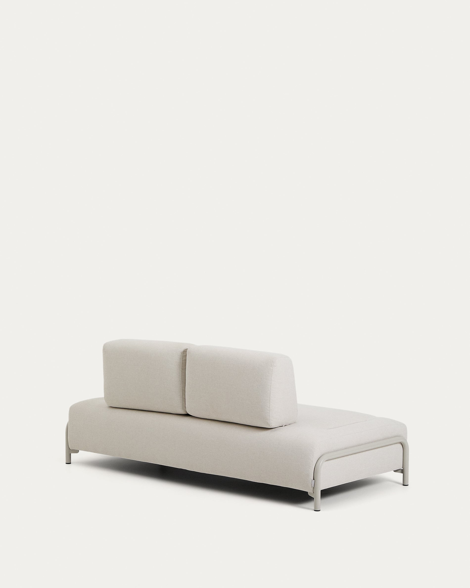 Compo 2-seater module in ecru chenille with beige metal frame 200 cm FSC Mix Credit - Product View