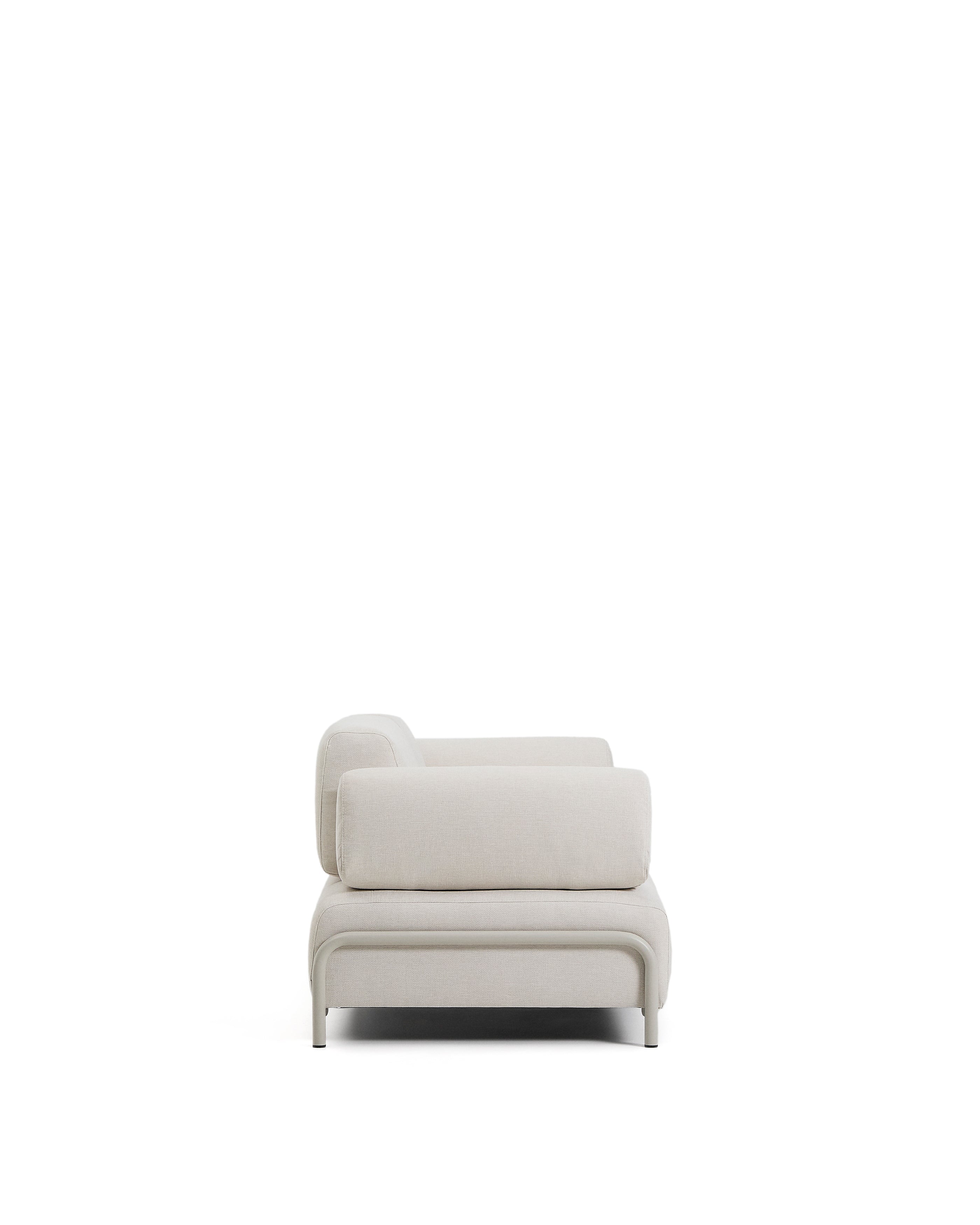 Compo 2-seater sofa in ecru chenille with beige metal frame 200 cm FSC Mix Credit - Product Image