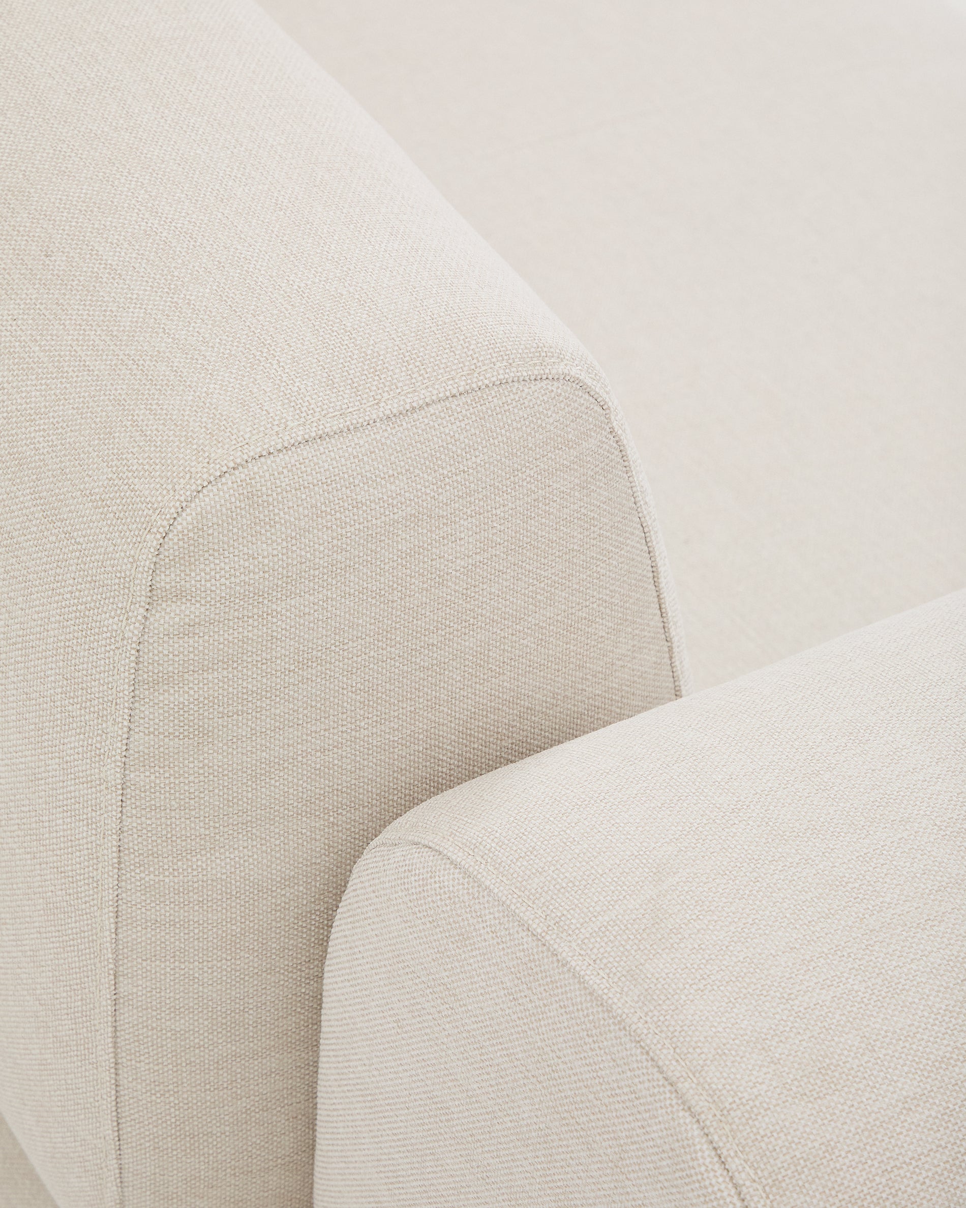 Compo 2-seater sofa in ecru chenille with beige metal frame 200 cm FSC Mix Credit - Detail