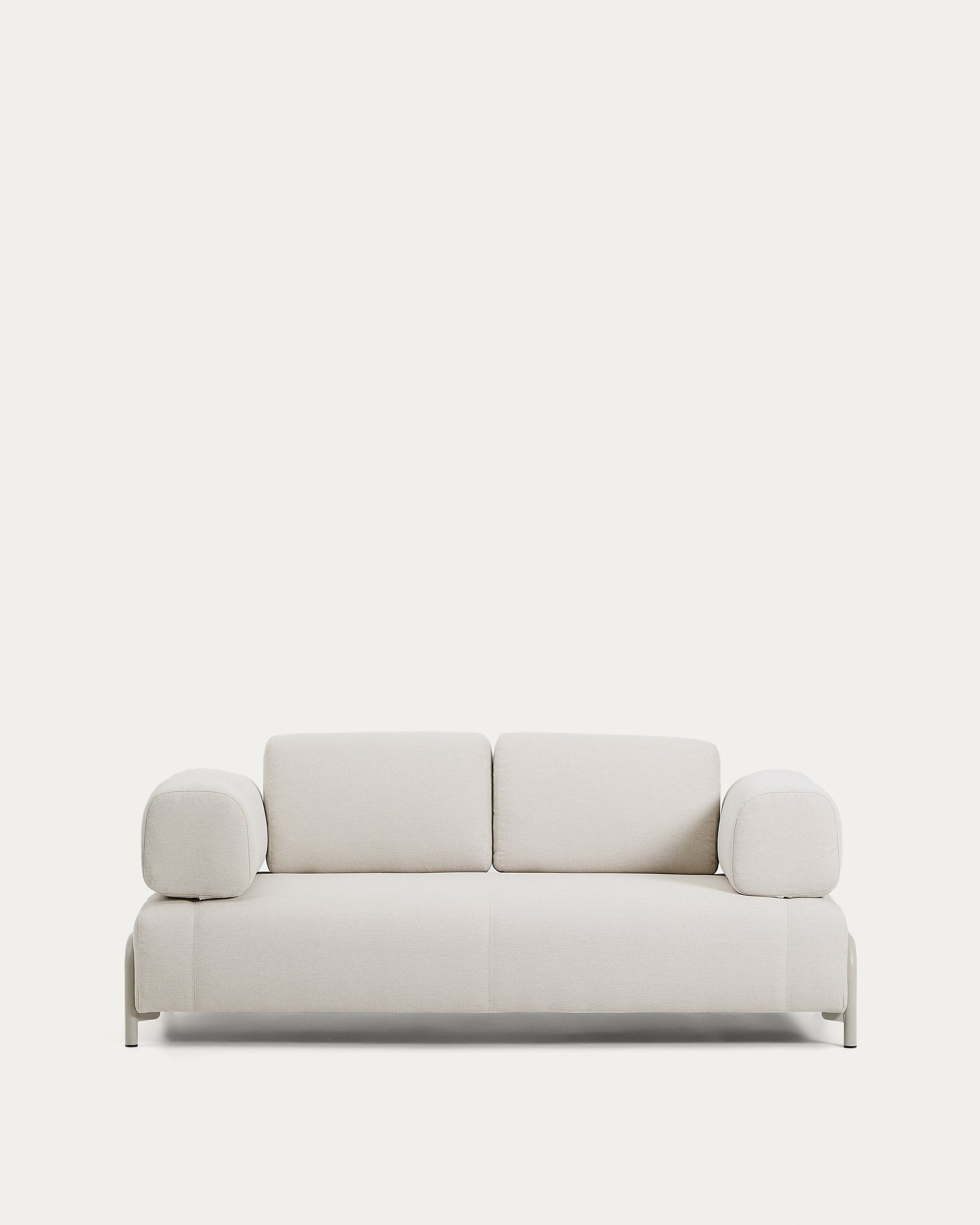 Compo 2-seater sofa in ecru chenille with beige metal frame 200 cm FSC Mix Credit - Product View