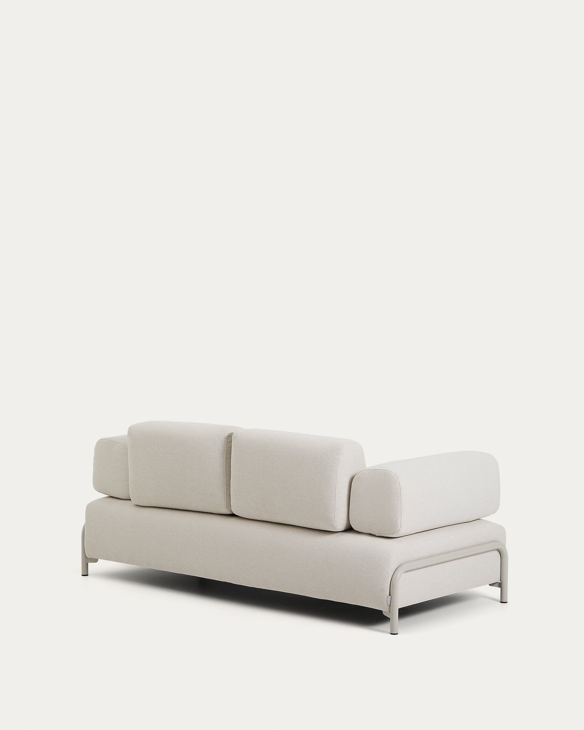 Compo 2-seater sofa in ecru chenille with beige metal frame 200 cm FSC Mix Credit - Product View