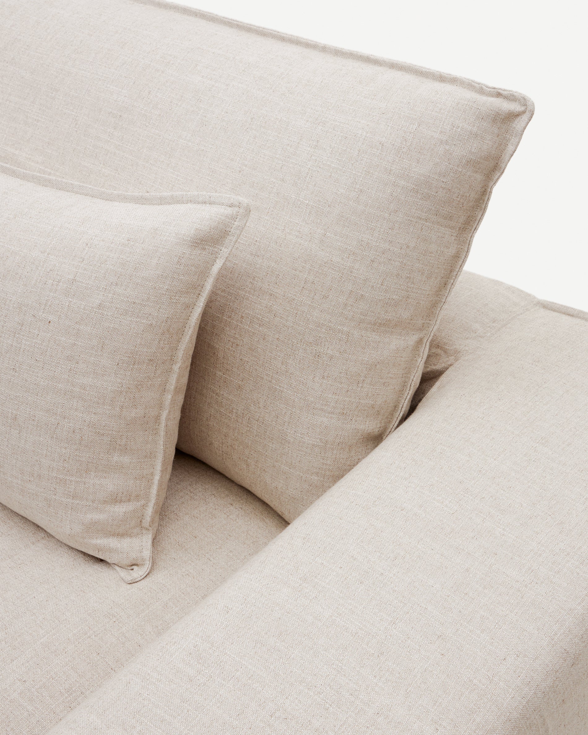 Anarela 3 seater sofa cover in beige linen - Detail