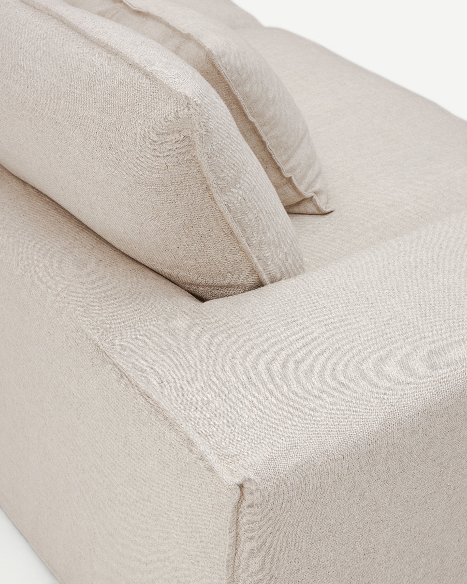 Anarela 3 seater sofa cover in beige linen - Detail