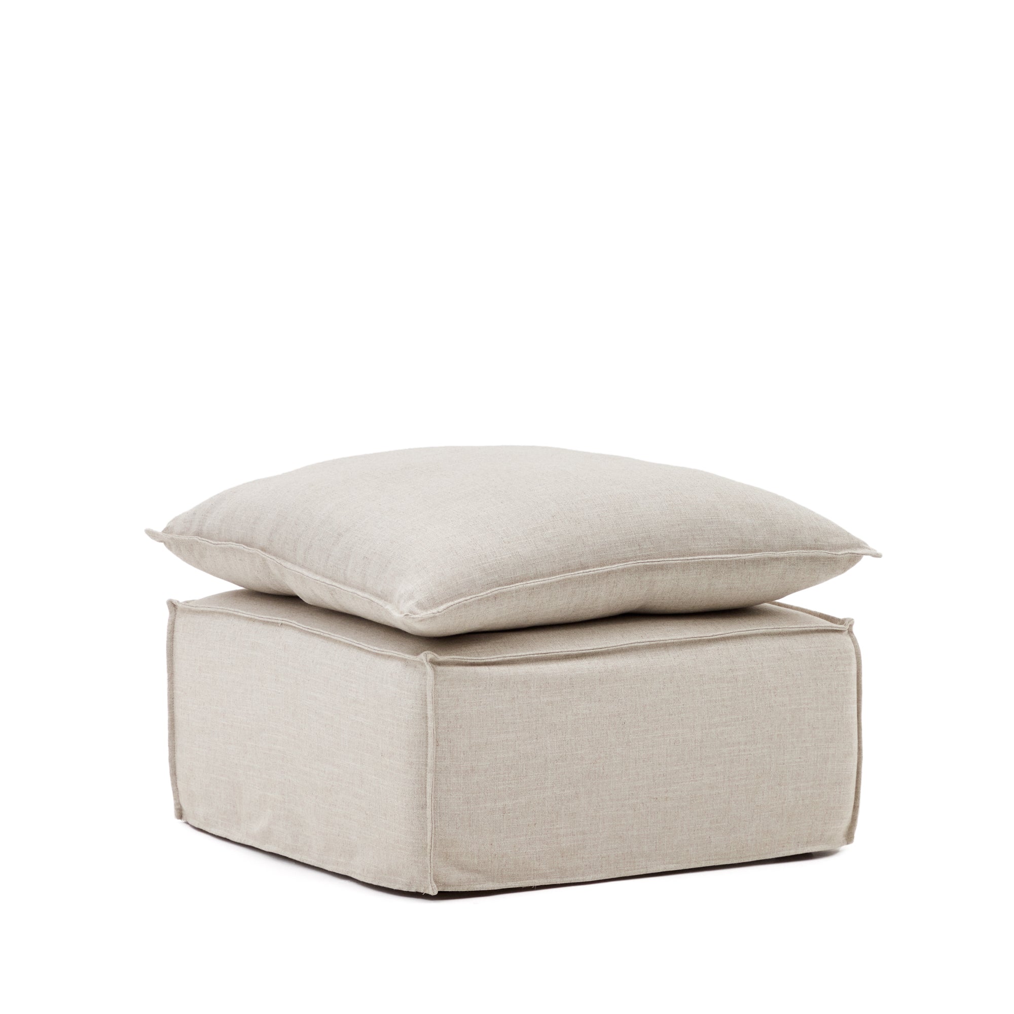 Anarela linen pouffe cover, 80 x 80 cm - Product Image