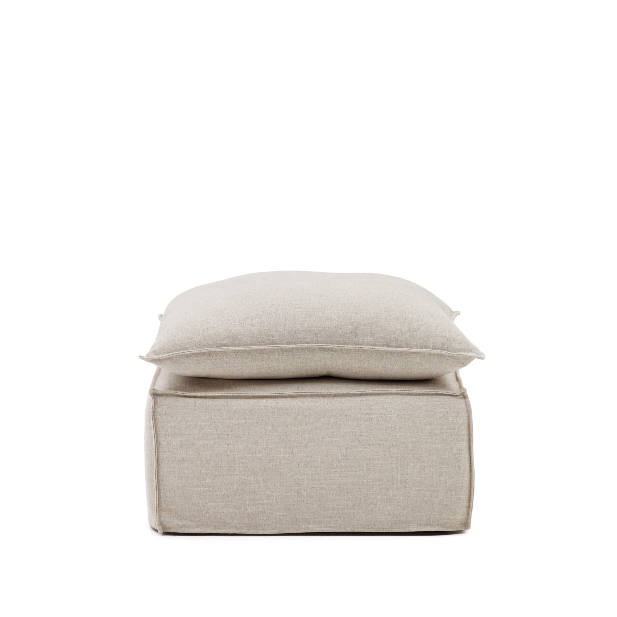 Anarela linen pouffe cover, 80 x 80 cm - Product Image