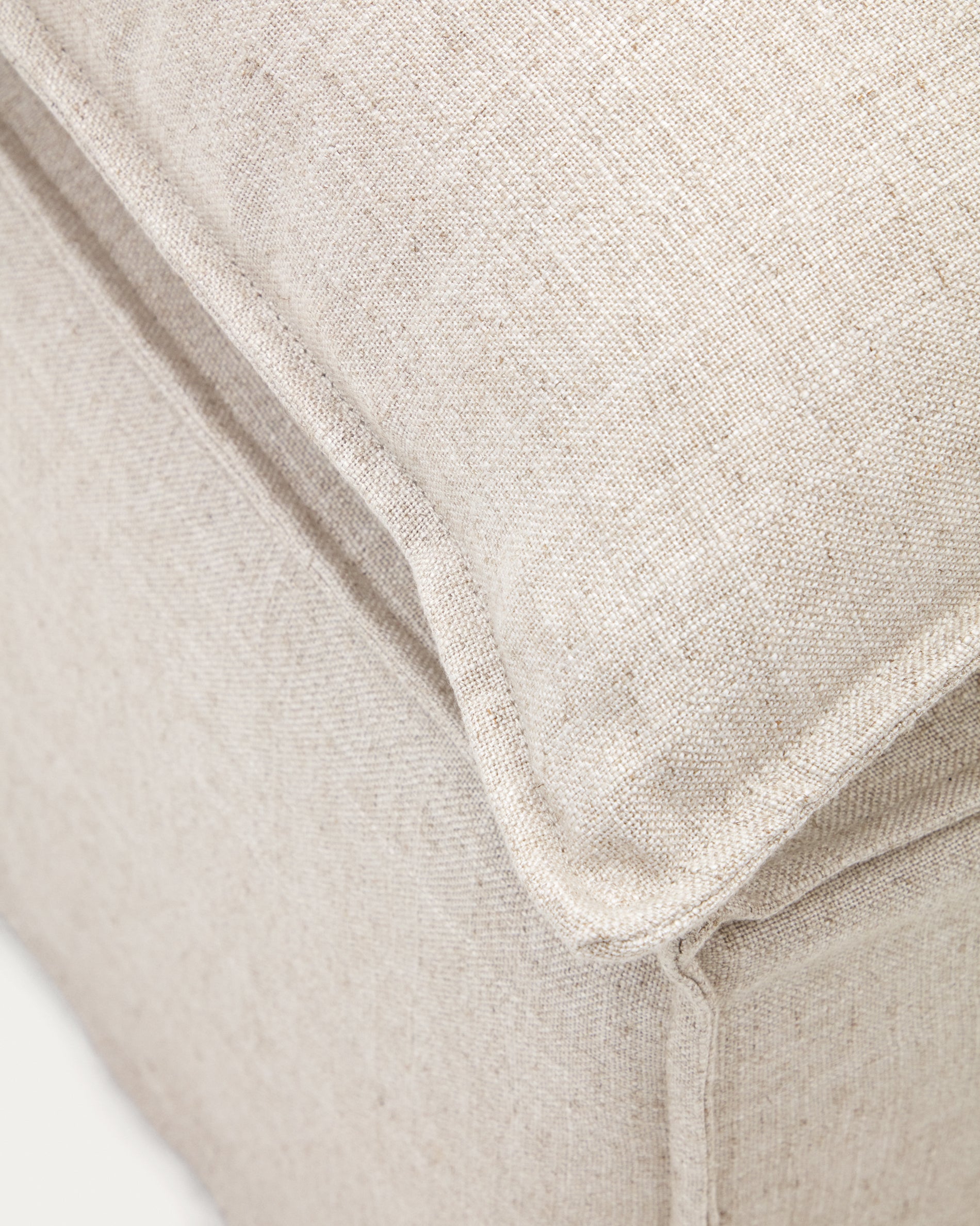 Anarela linen pouffe cover, 80 x 80 cm - Detail