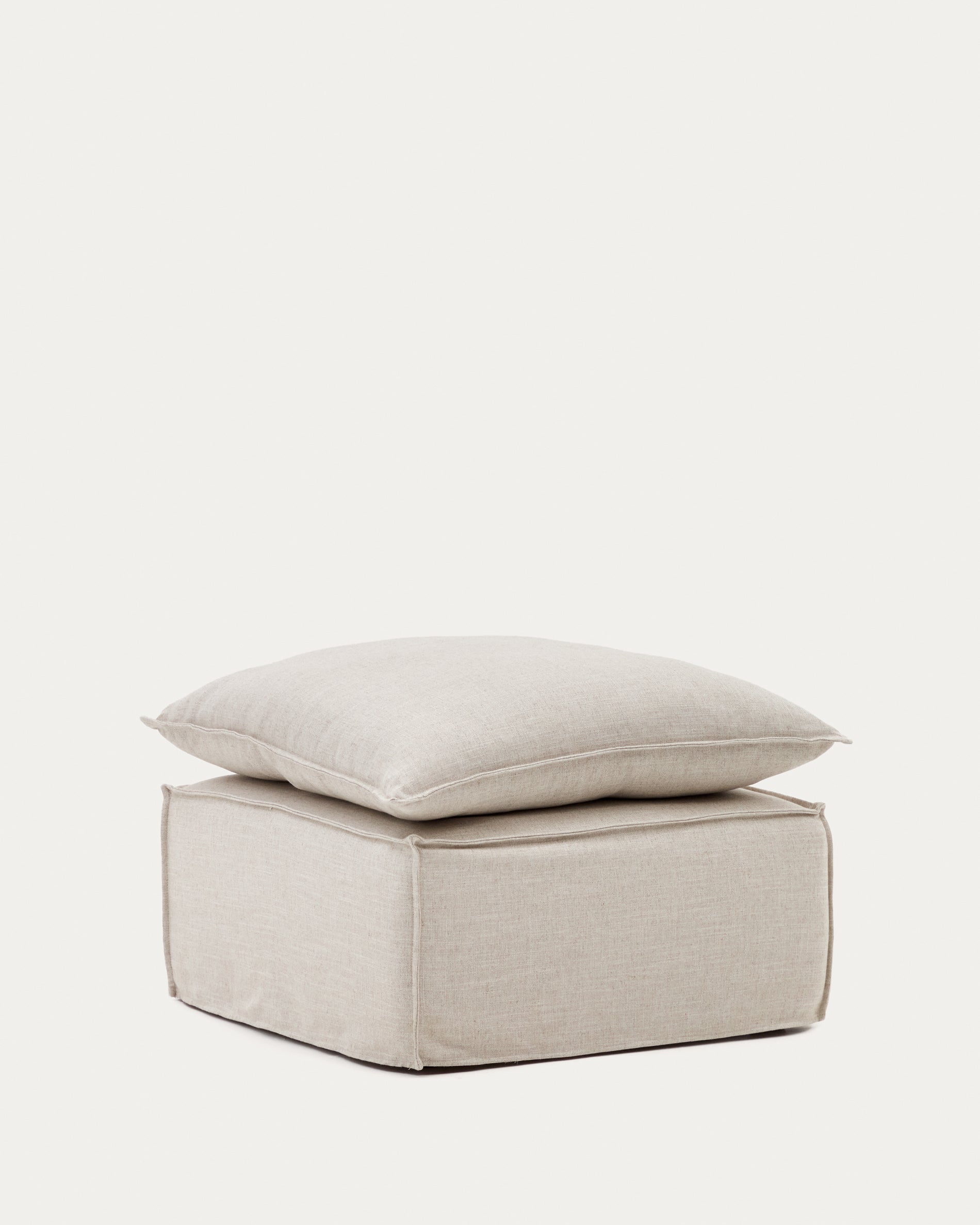 Anarela linen pouffe cover, 80 x 80 cm - Product View