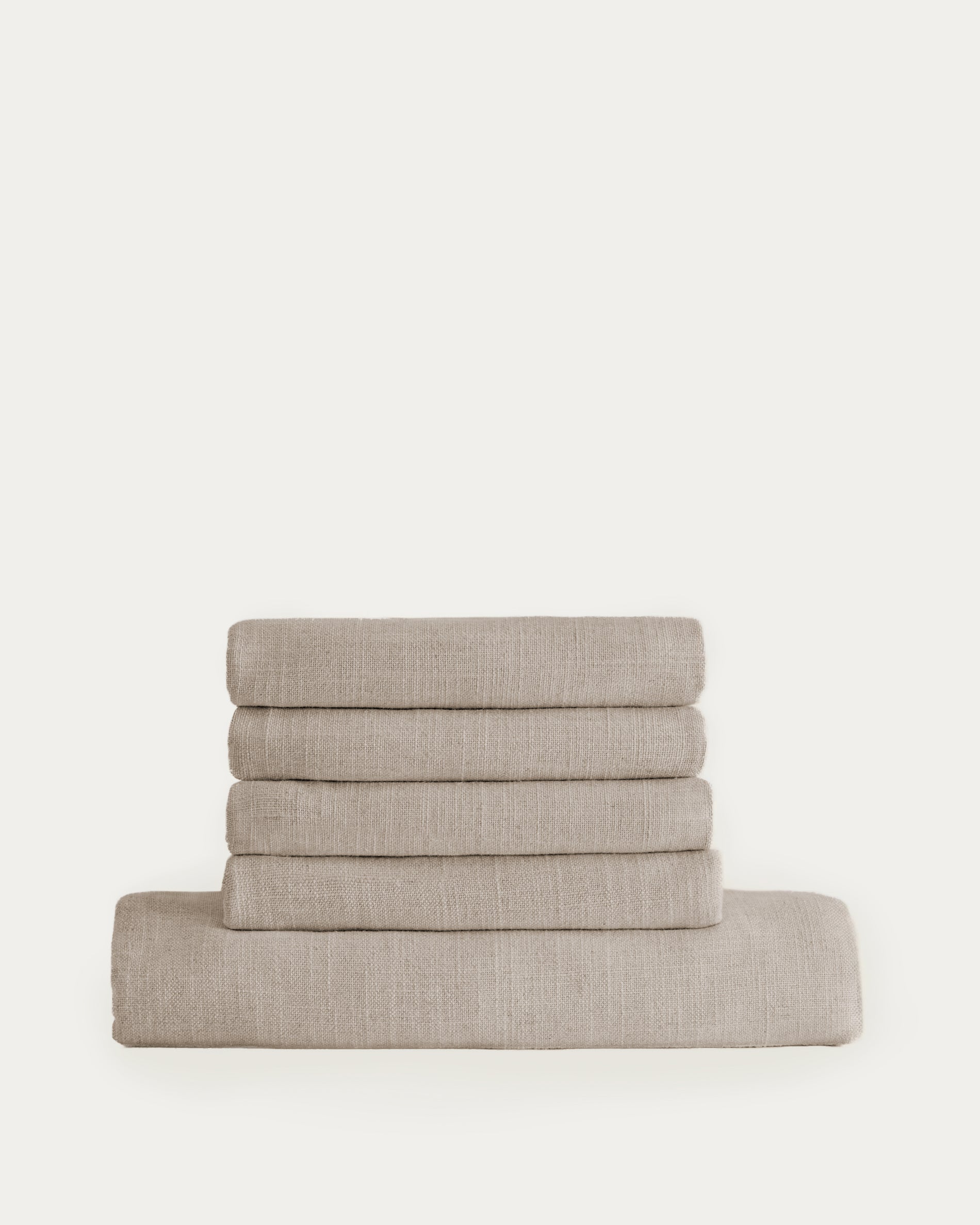 Anarela beige linen 2-seater sofa cover - Product View