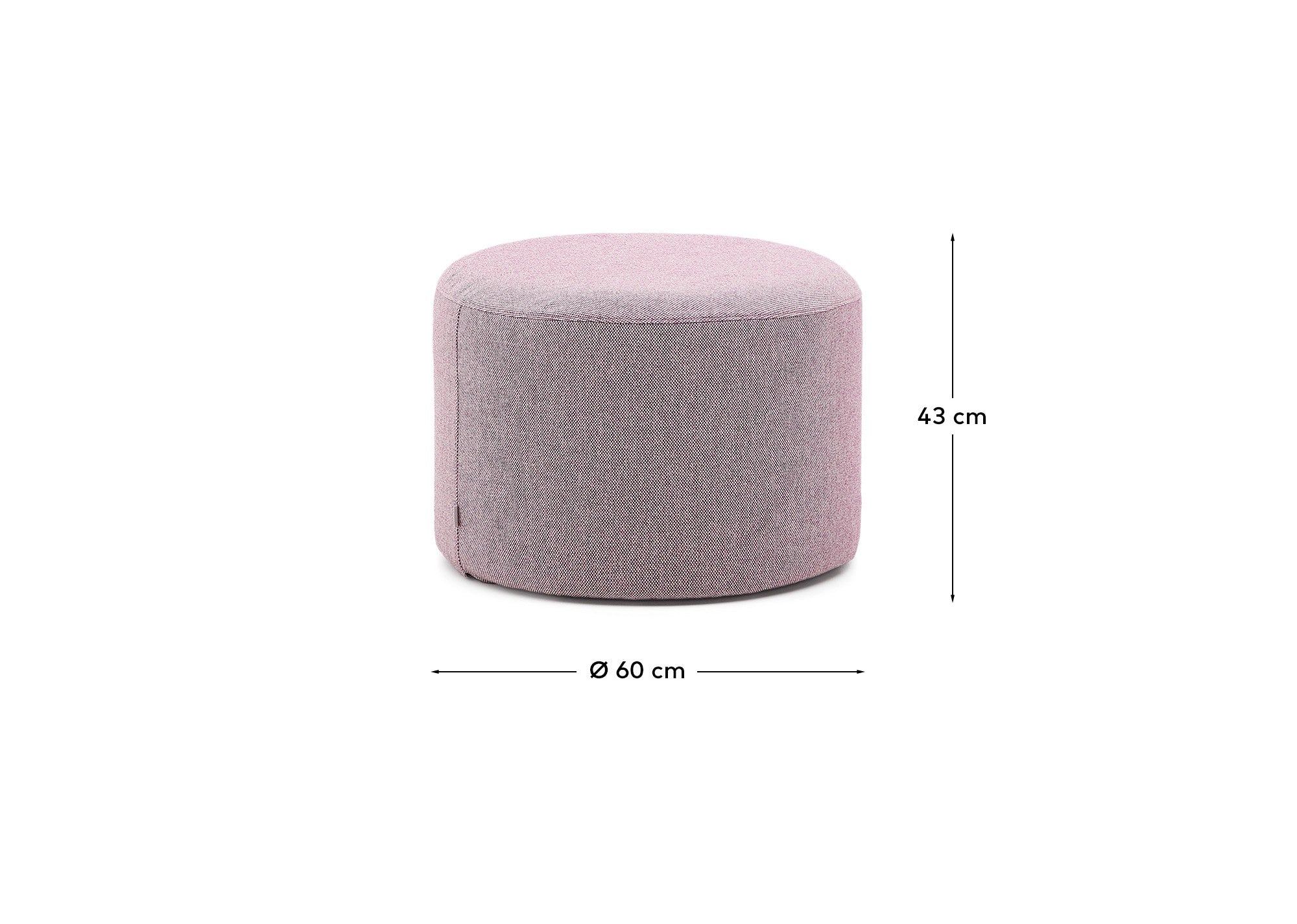 Kaeli purple footrest with removable cover Ø60cm - Measurements