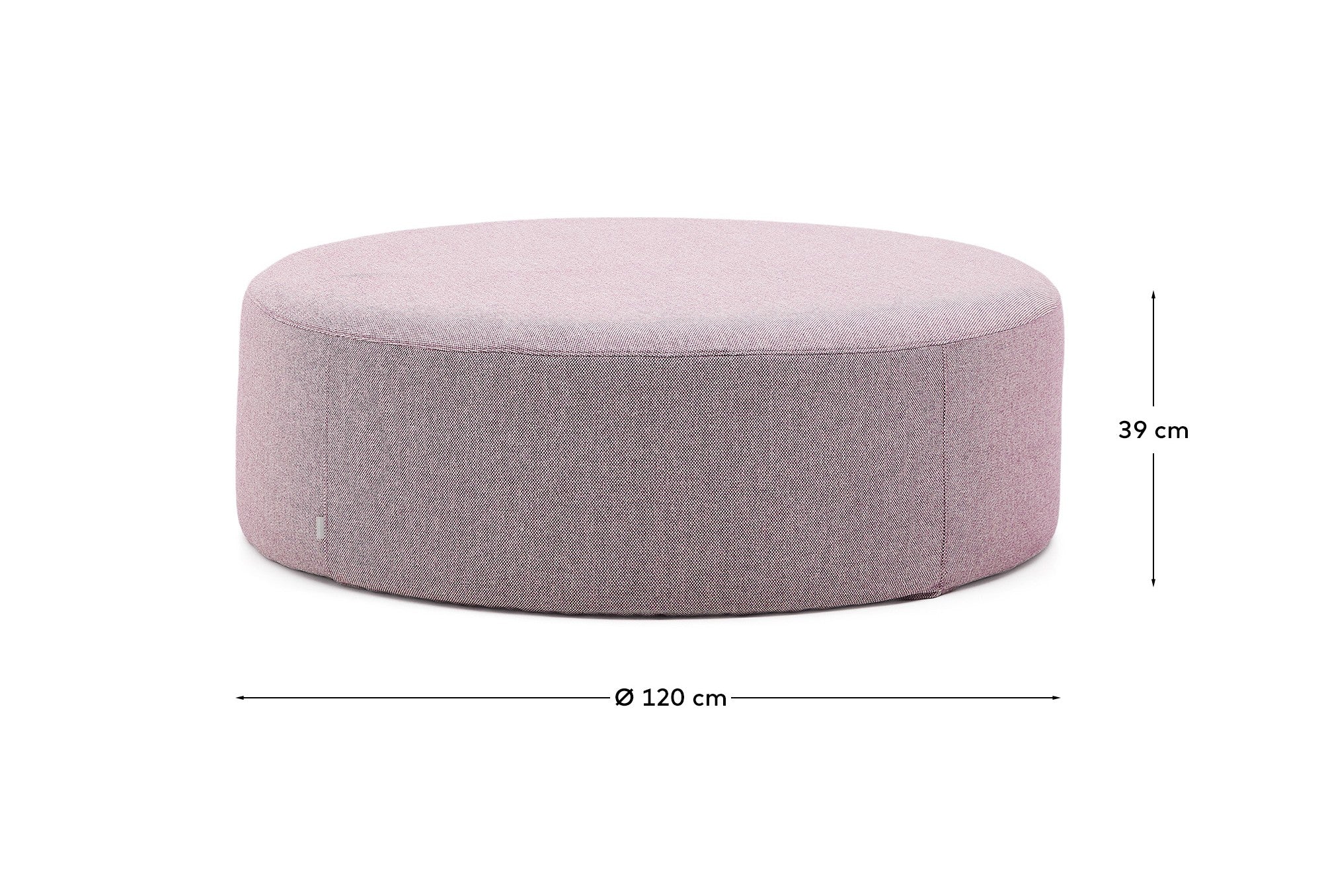 Kaeli purple footrest with removable cover Ø120cm - Measurements