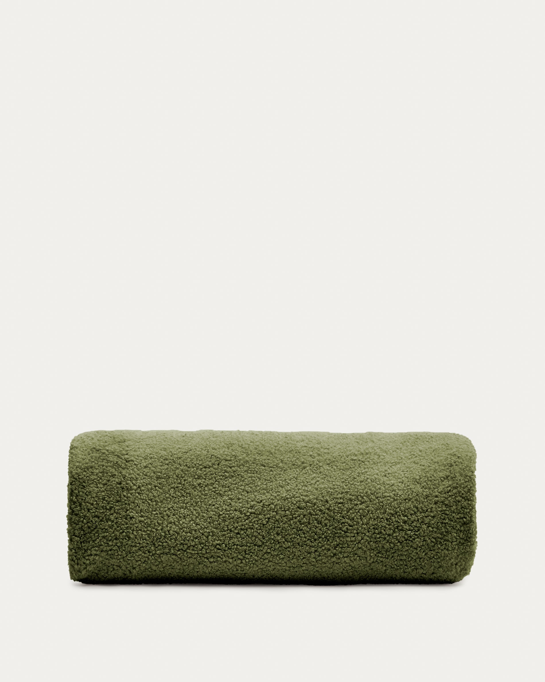 Kaeli footrest cover in green bouclé Ø 120 cm - Product View