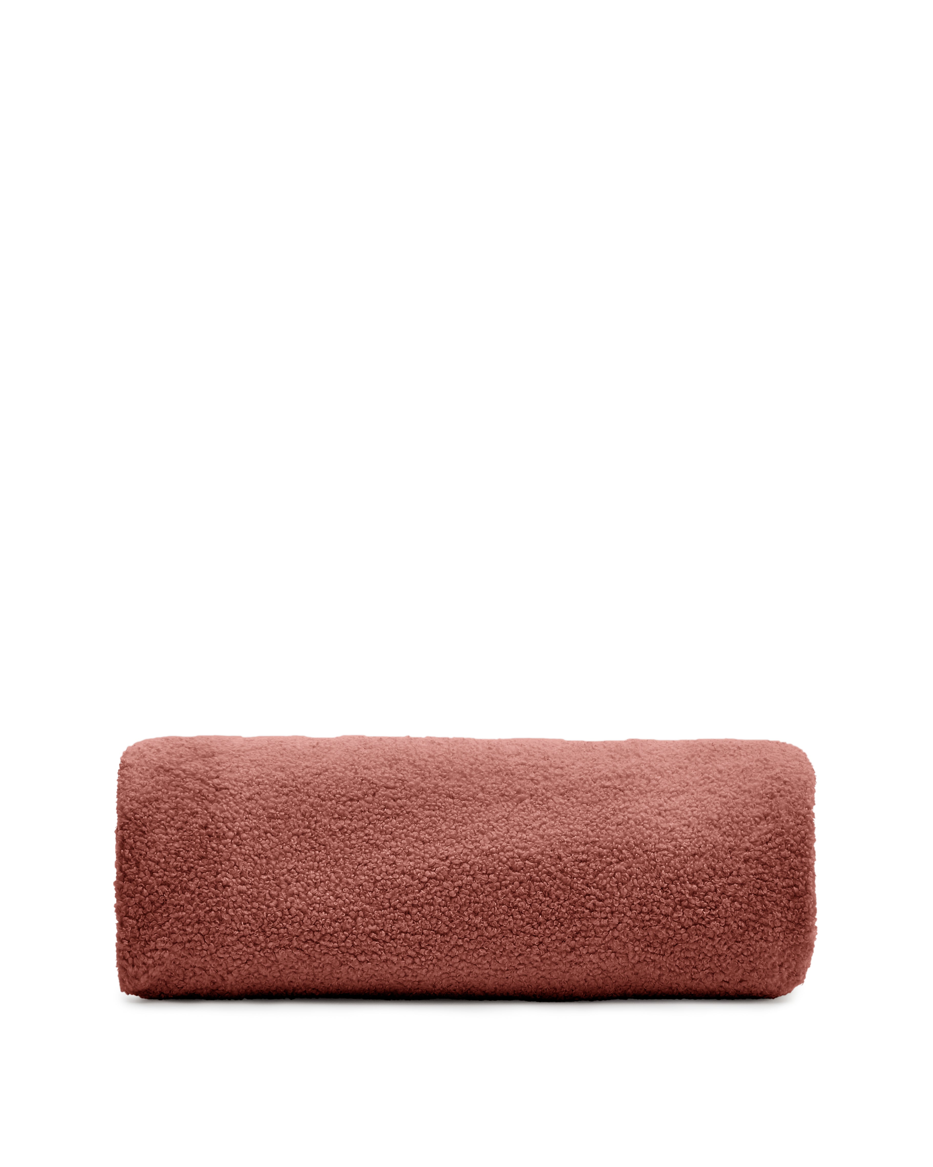 Kaeli footrest cover in terracotta bouclé Ø 120 cm - Product Image