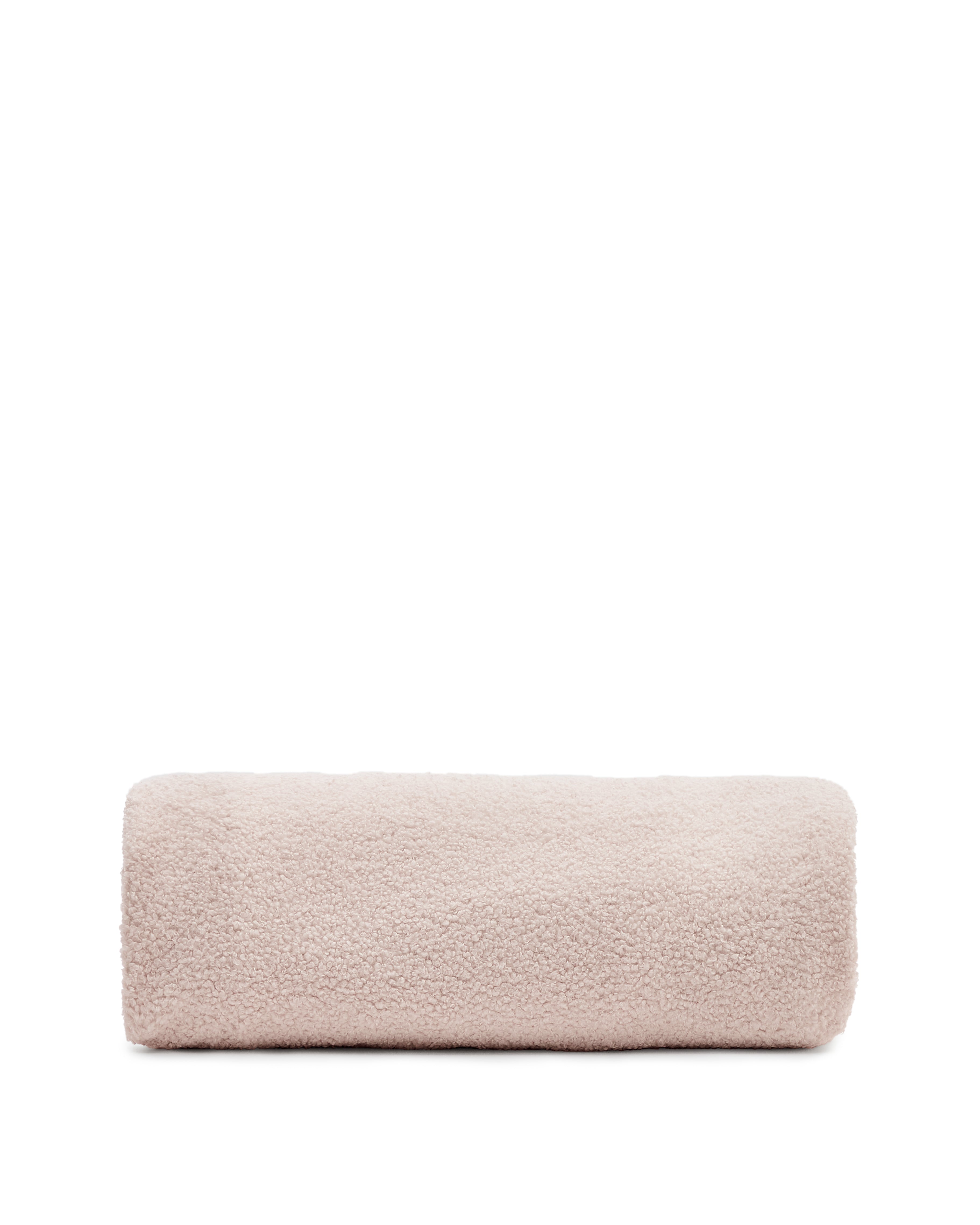 Kaeli footrest cover in pink bouclé Ø 120 cm - Product Image