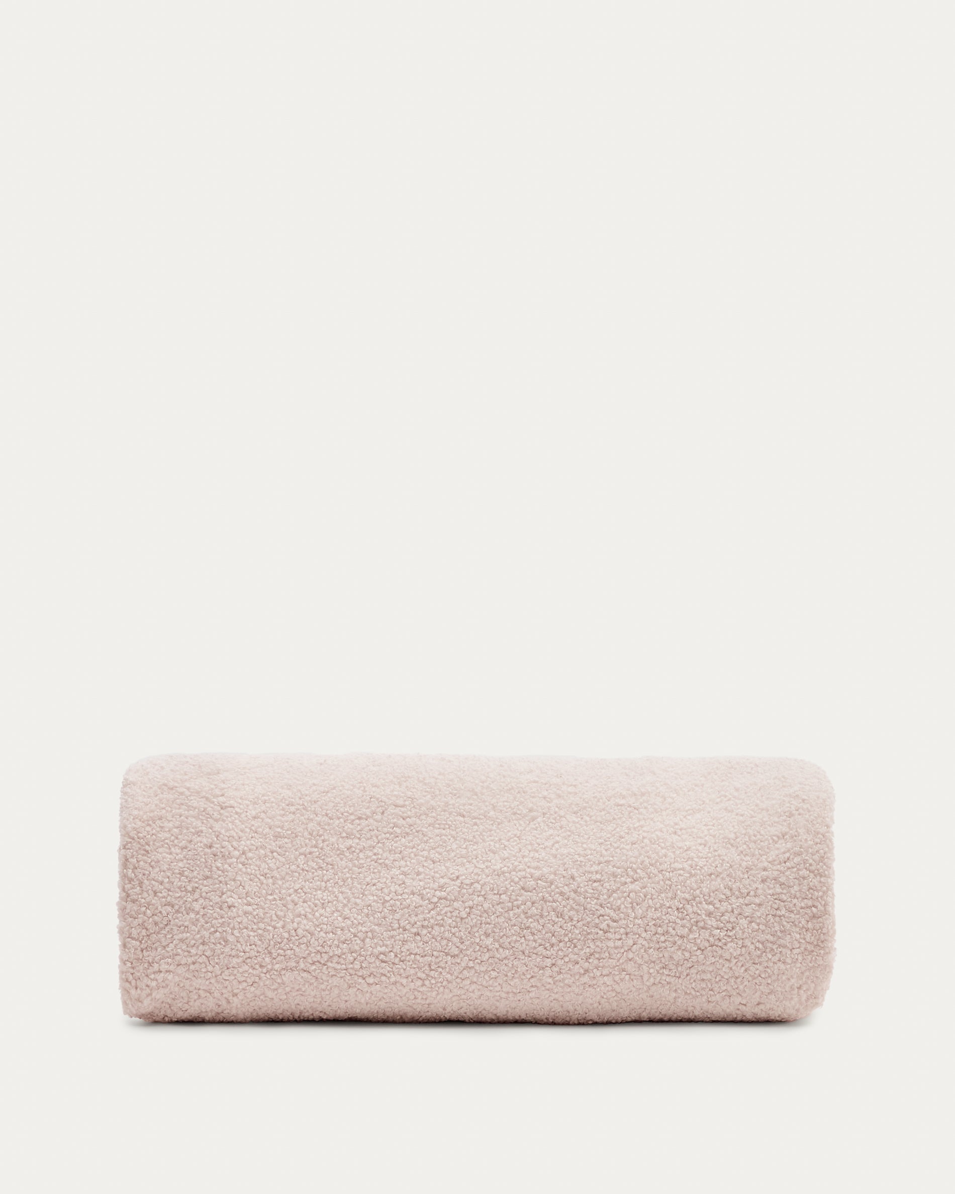 Kaeli footrest cover in pink bouclé Ø 120 cm - Product View