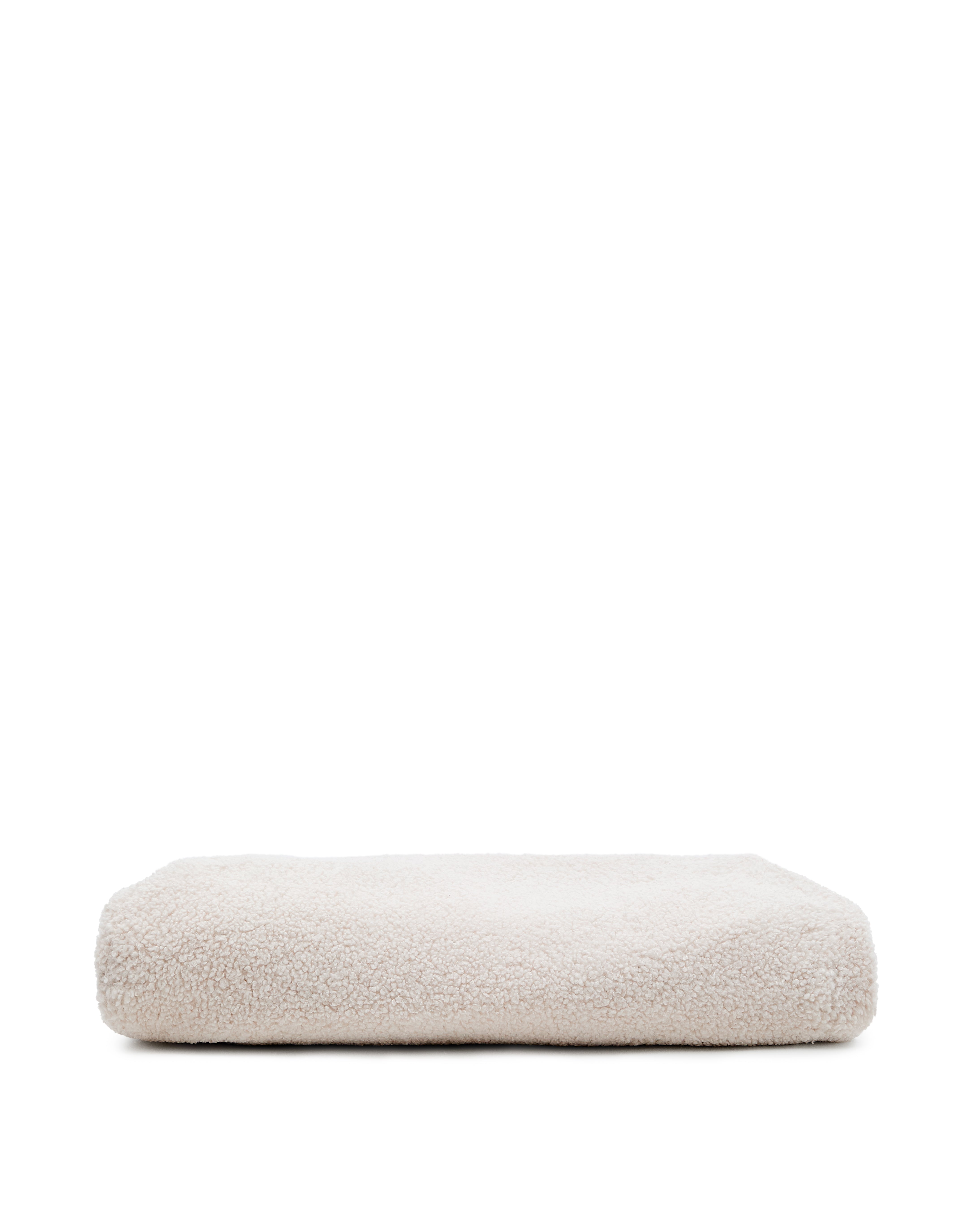 Kaeli footrest cover in ecru bouclé Ø 43 cm - Product Image