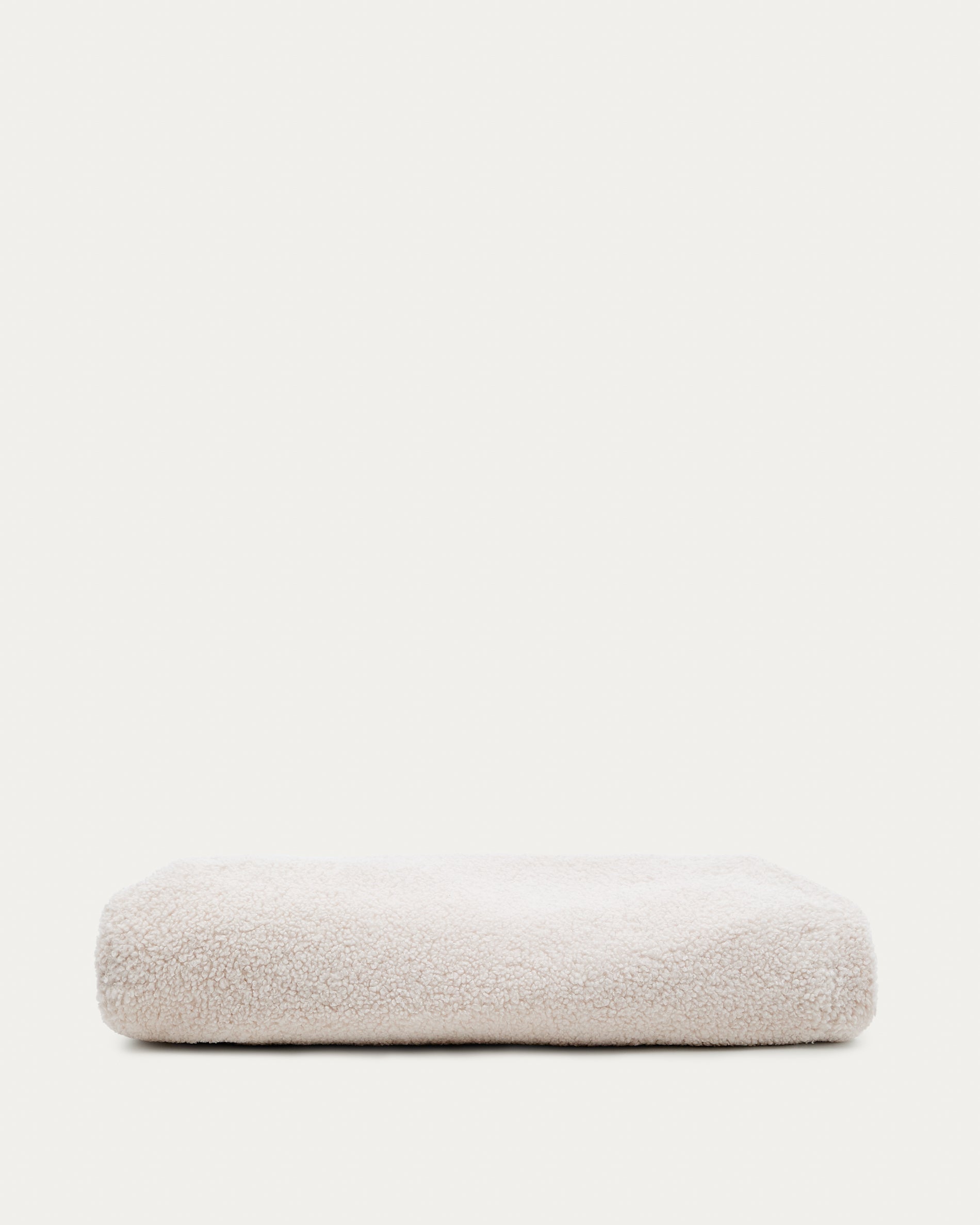 Kaeli footrest cover in ecru bouclé Ø 43 cm - Product View