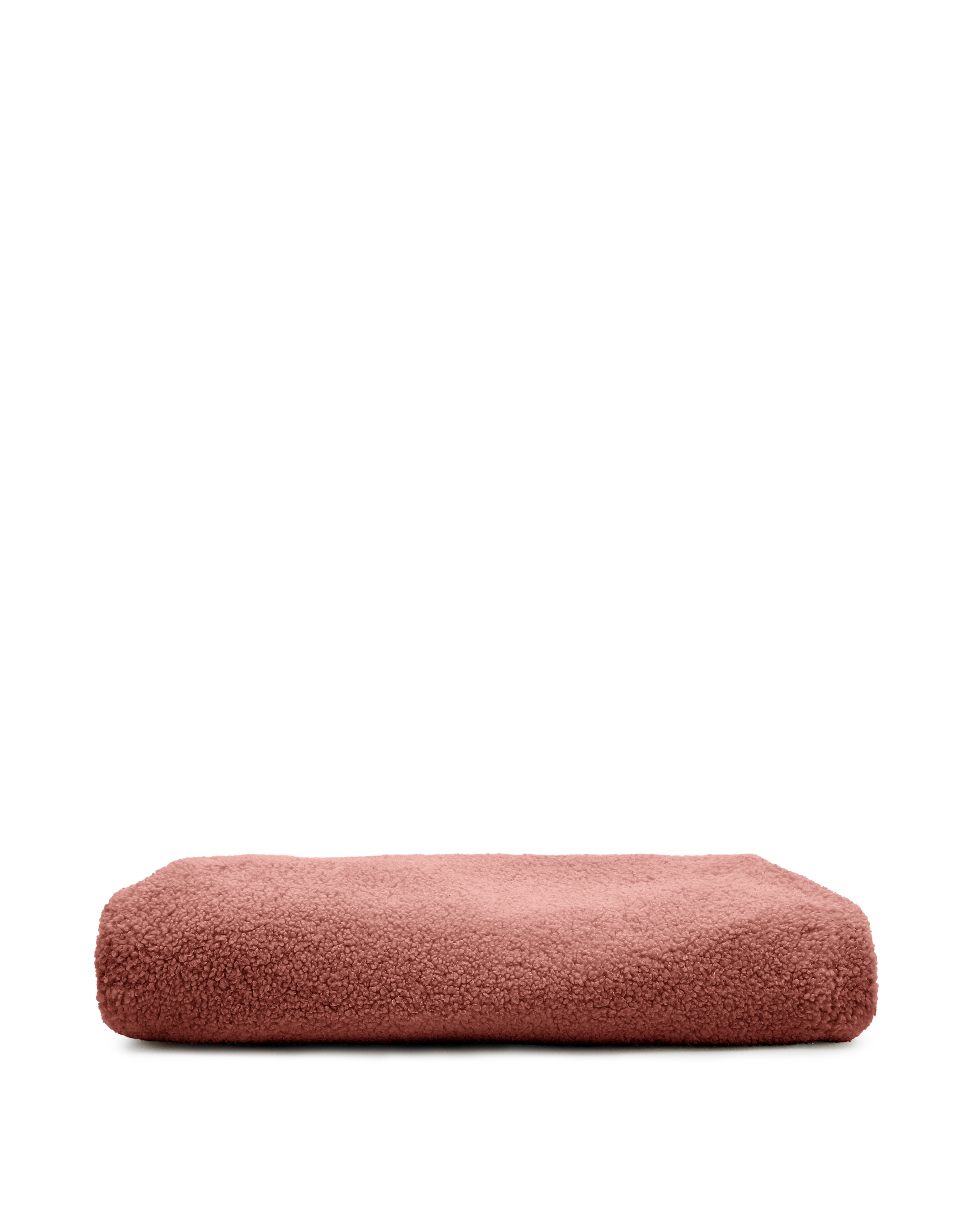 Kaeli footrest cover in terracotta bouclé Ø 43 cm - Product Image