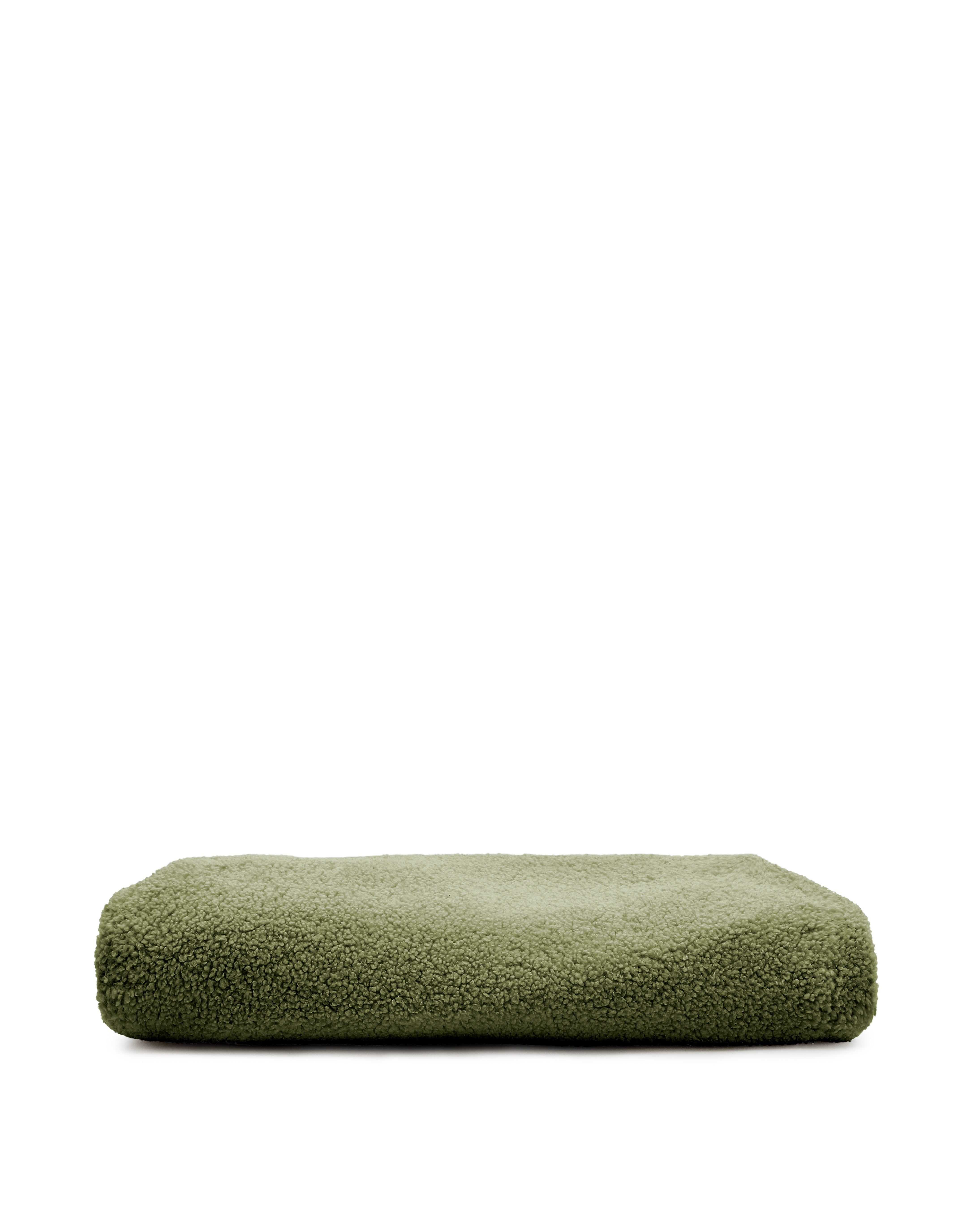 Kaeli footrest cover in green bouclé Ø 60 cm - Product Image