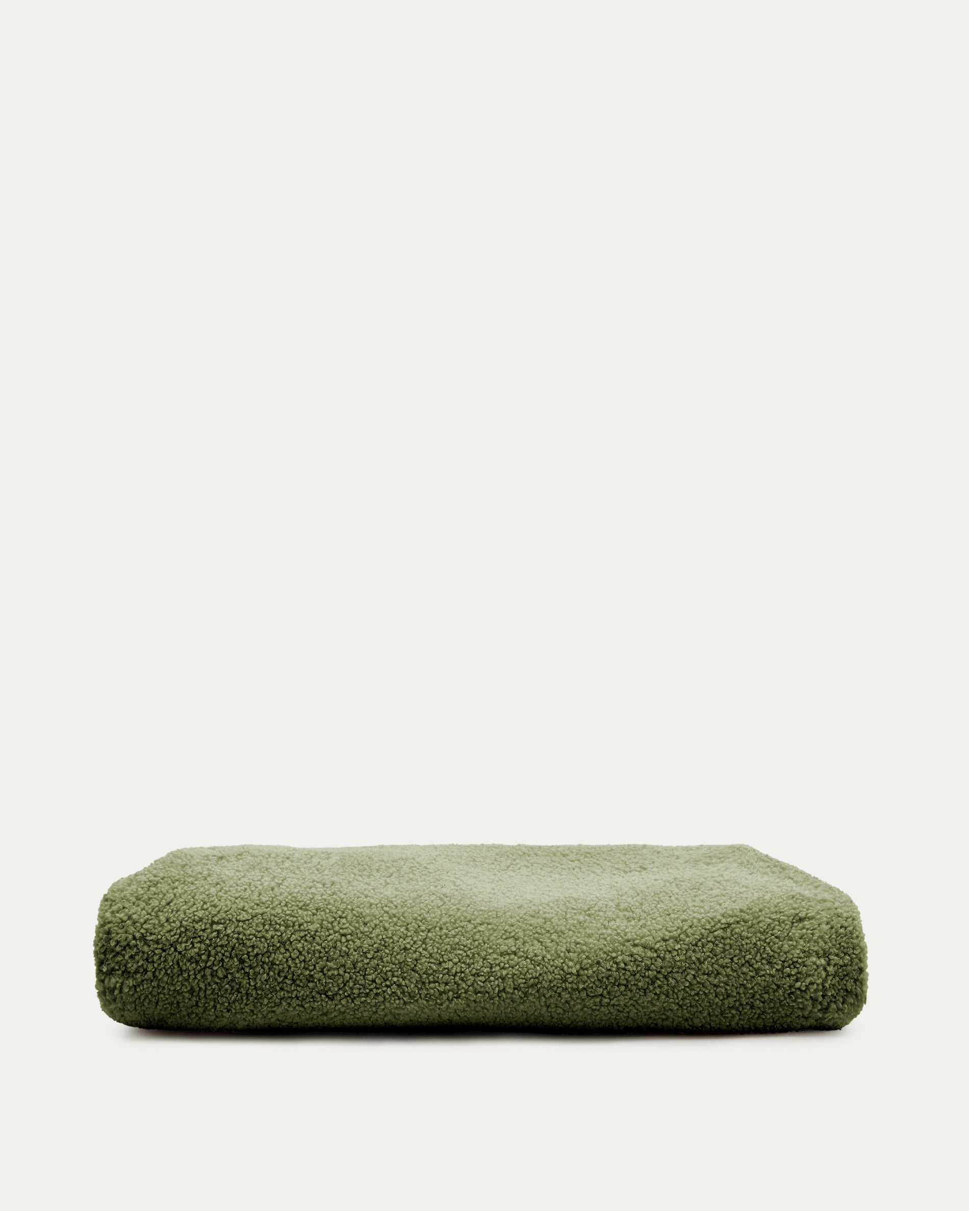 Kaeli footrest cover in green bouclé Ø 60 cm - Product View