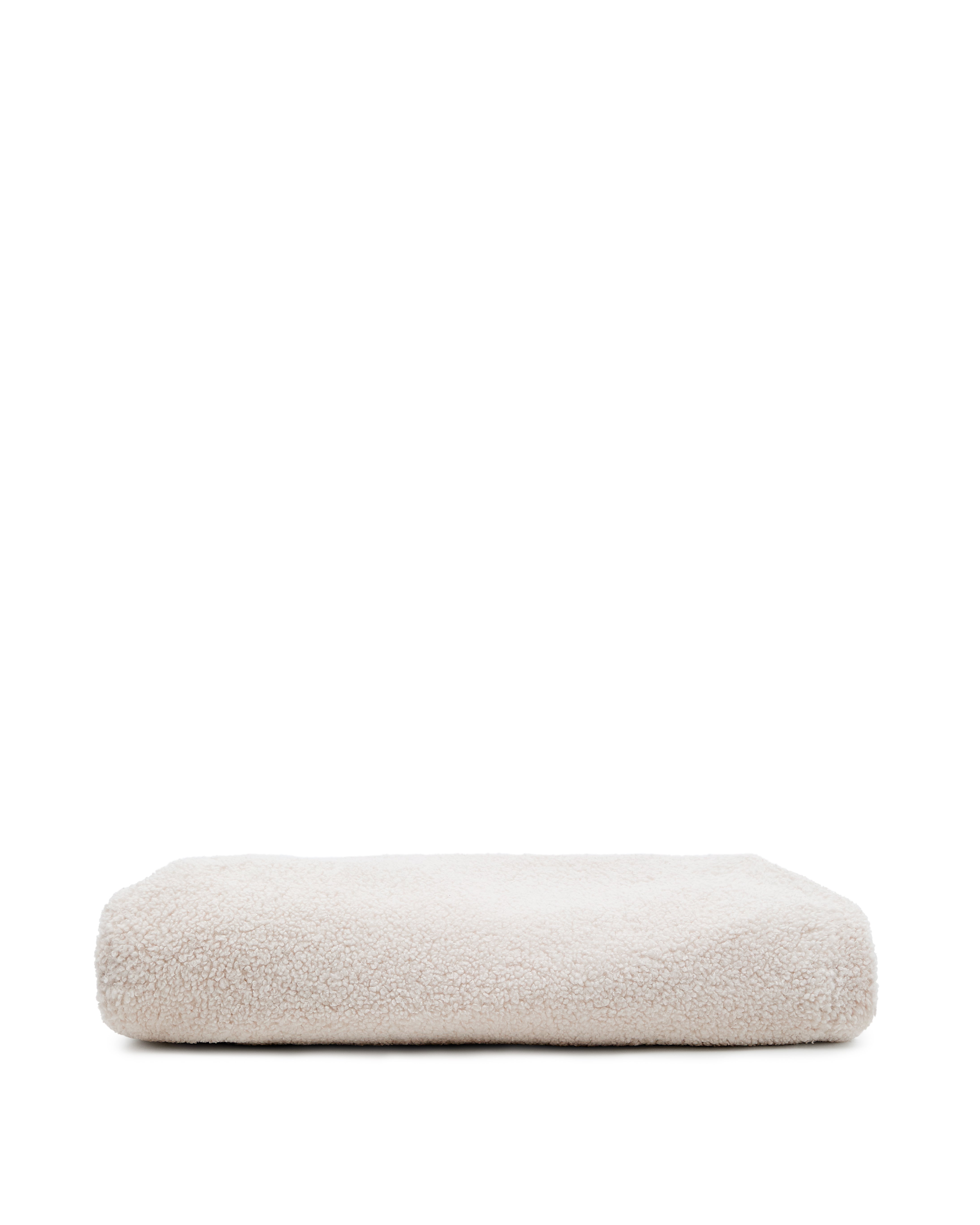 Kaeli footrest cover in ecru bouclé Ø 60 cm - Product Image