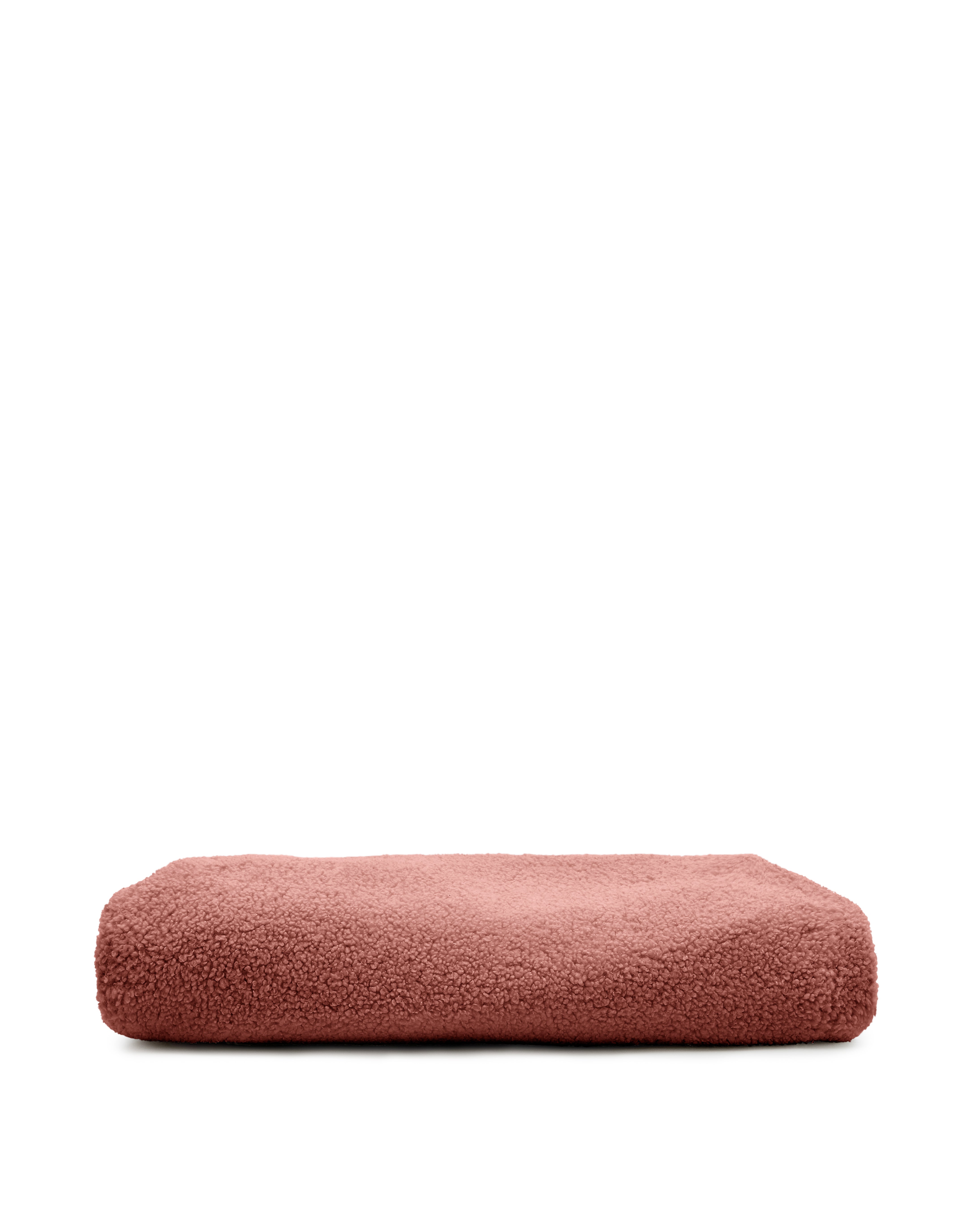 Kaeli footrest cover in terracotta bouclé Ø 60 cm - Product Image