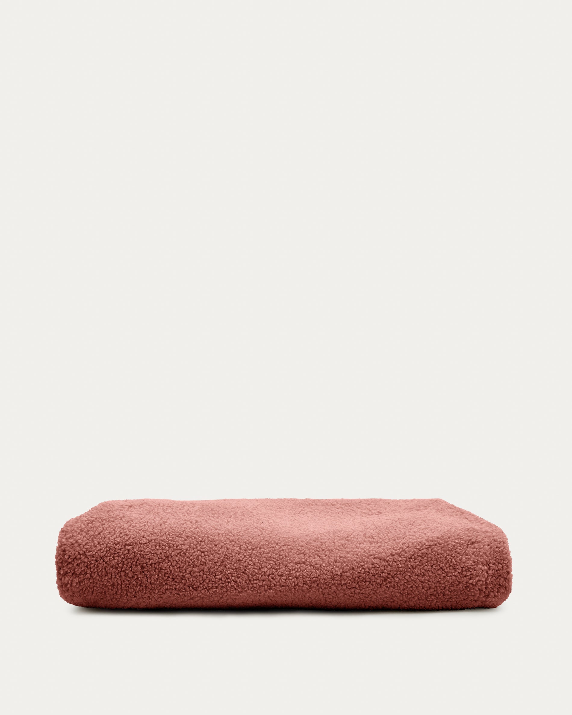 Kaeli footrest cover in terracotta bouclé Ø 60 cm - Product View