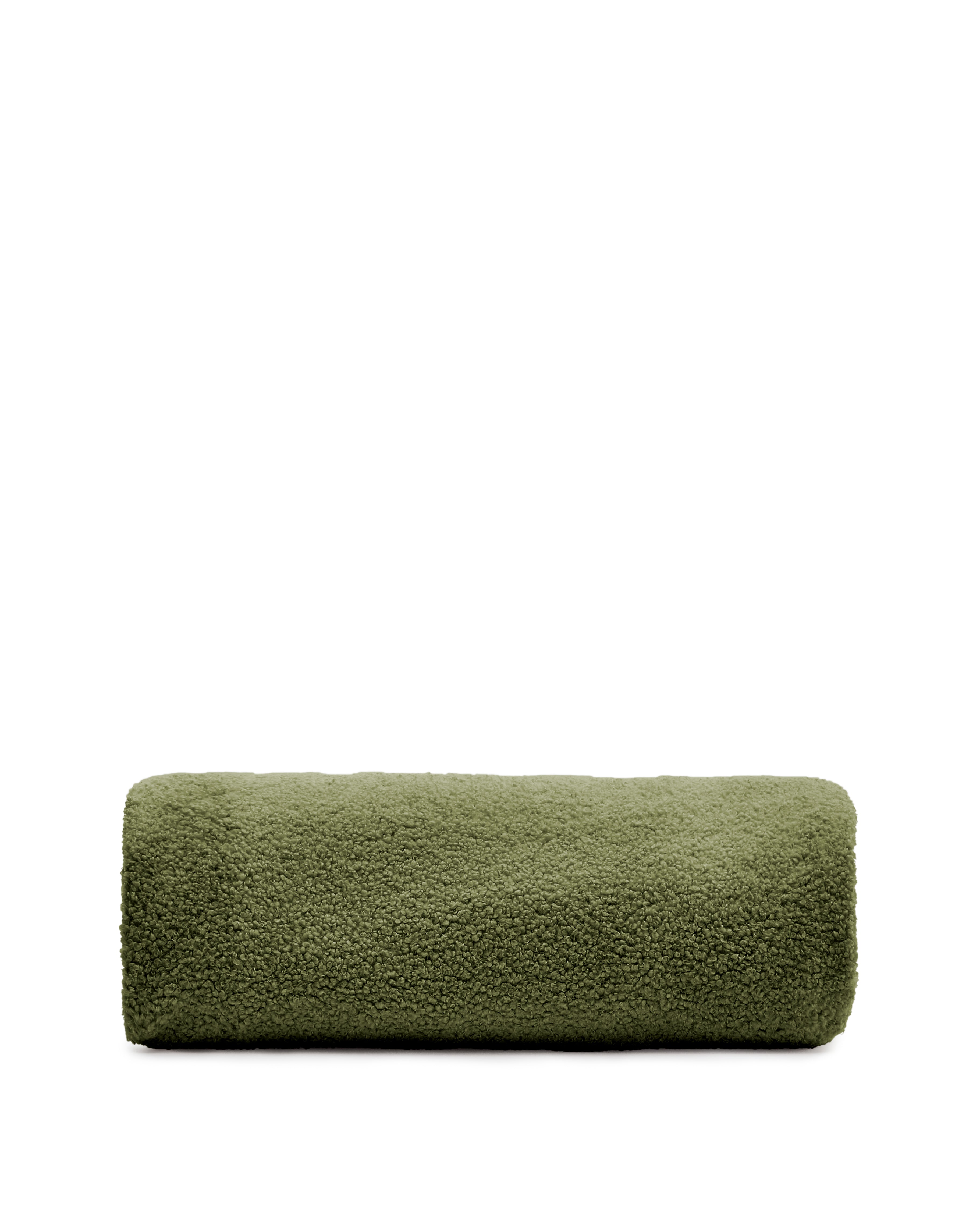 Kaeli footrest cover in green bouclé Ø 90 cm - Product Image