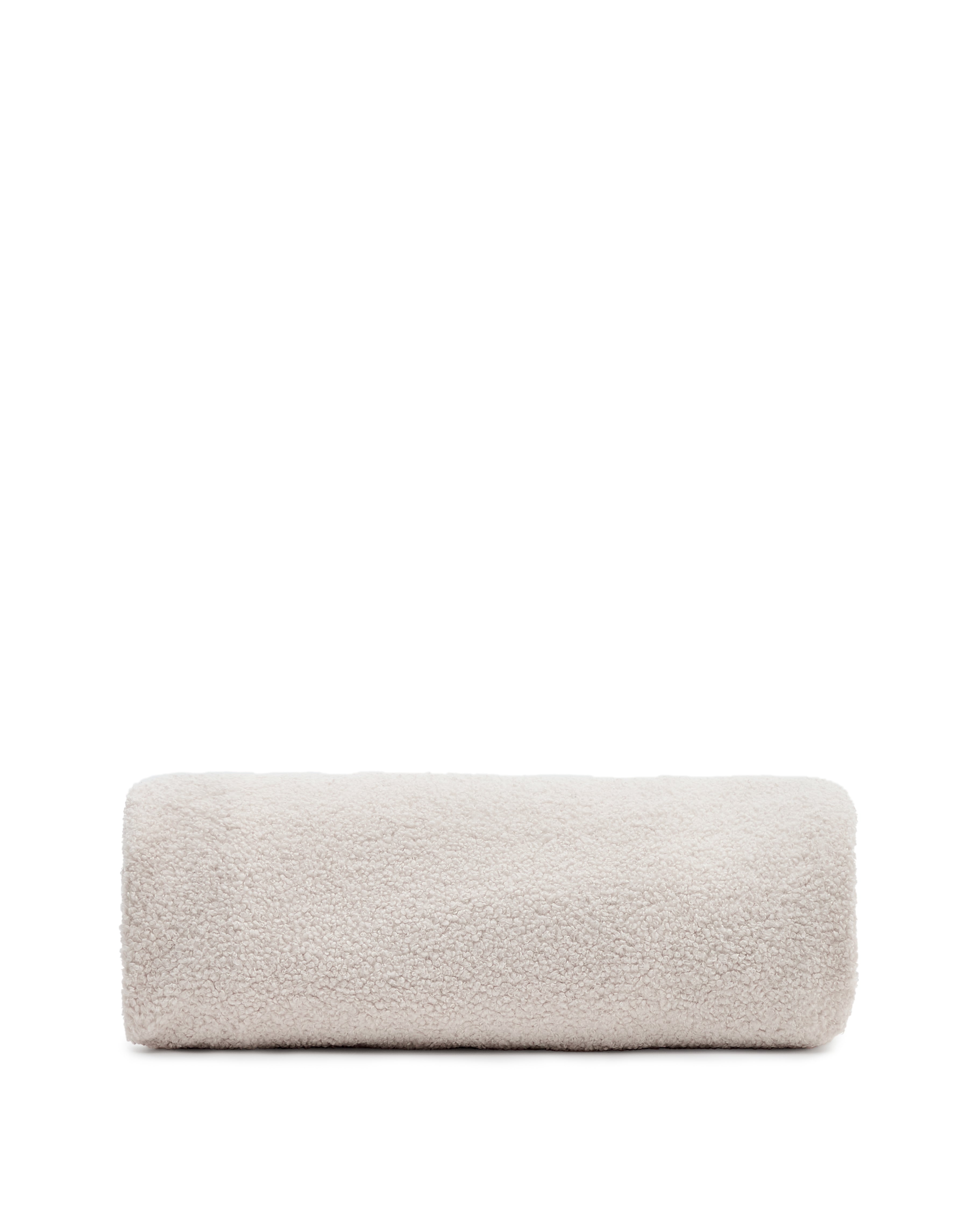 Kaeli footrest cover in ecru bouclé Ø 90 cm - Product Image