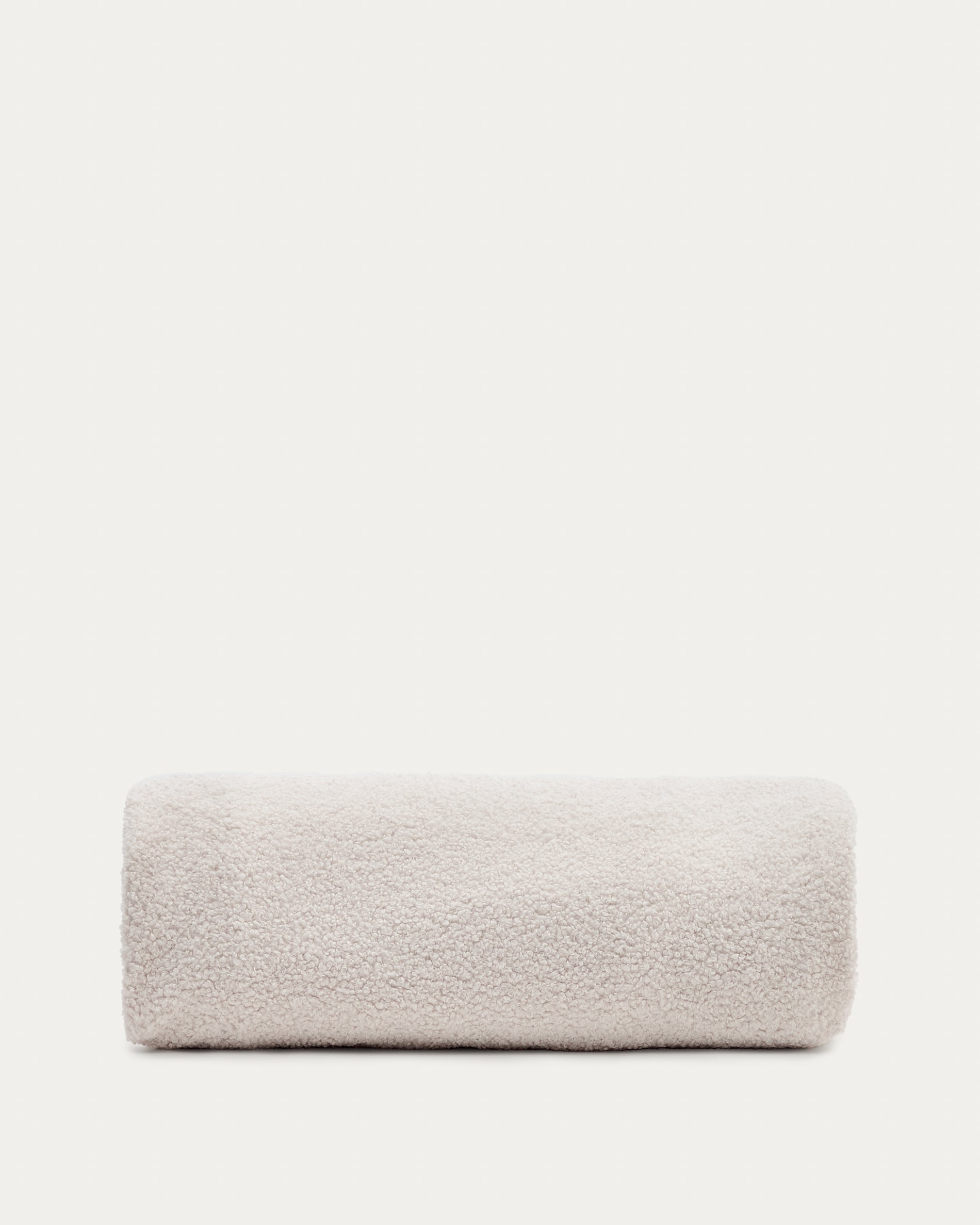 Kaeli footrest cover in ecru bouclé Ø 90 cm - Product View