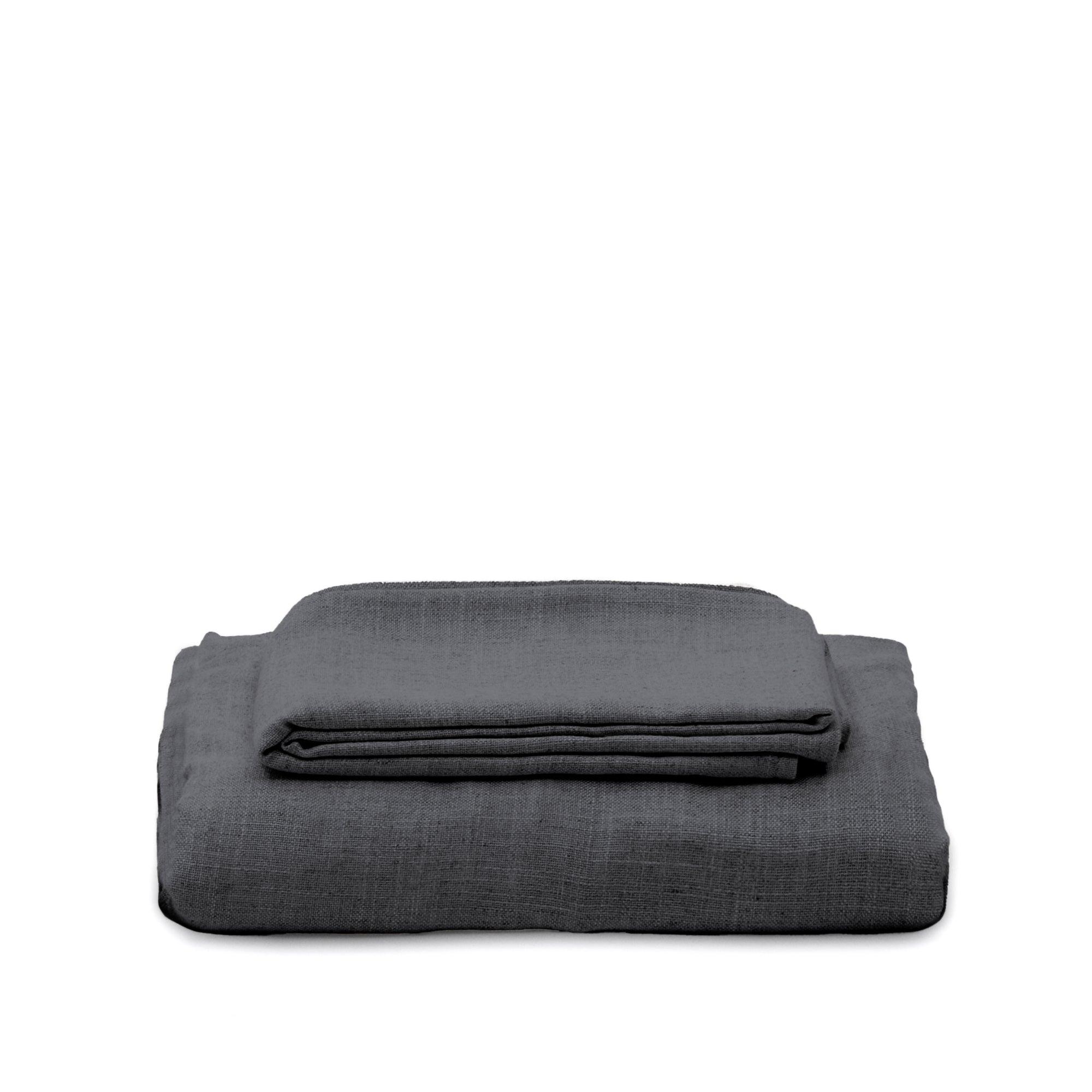 Nora 3-seat sofa cover in anthracite gray linen and cotton