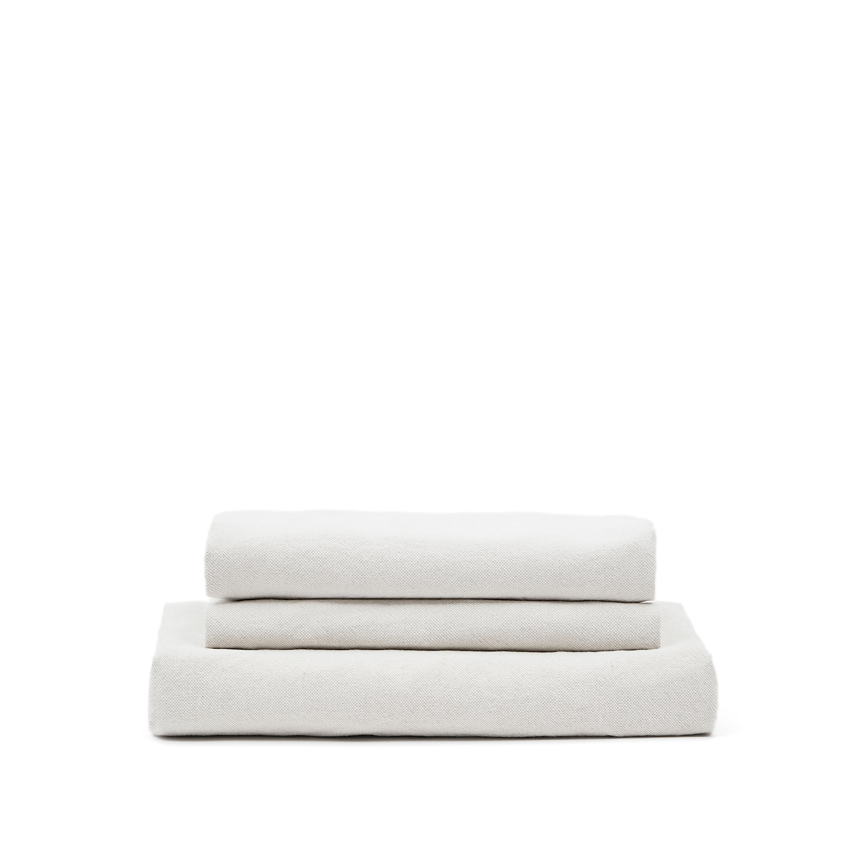 Nora 3-seater sofa cover in ecru linen and cotton - Product Image