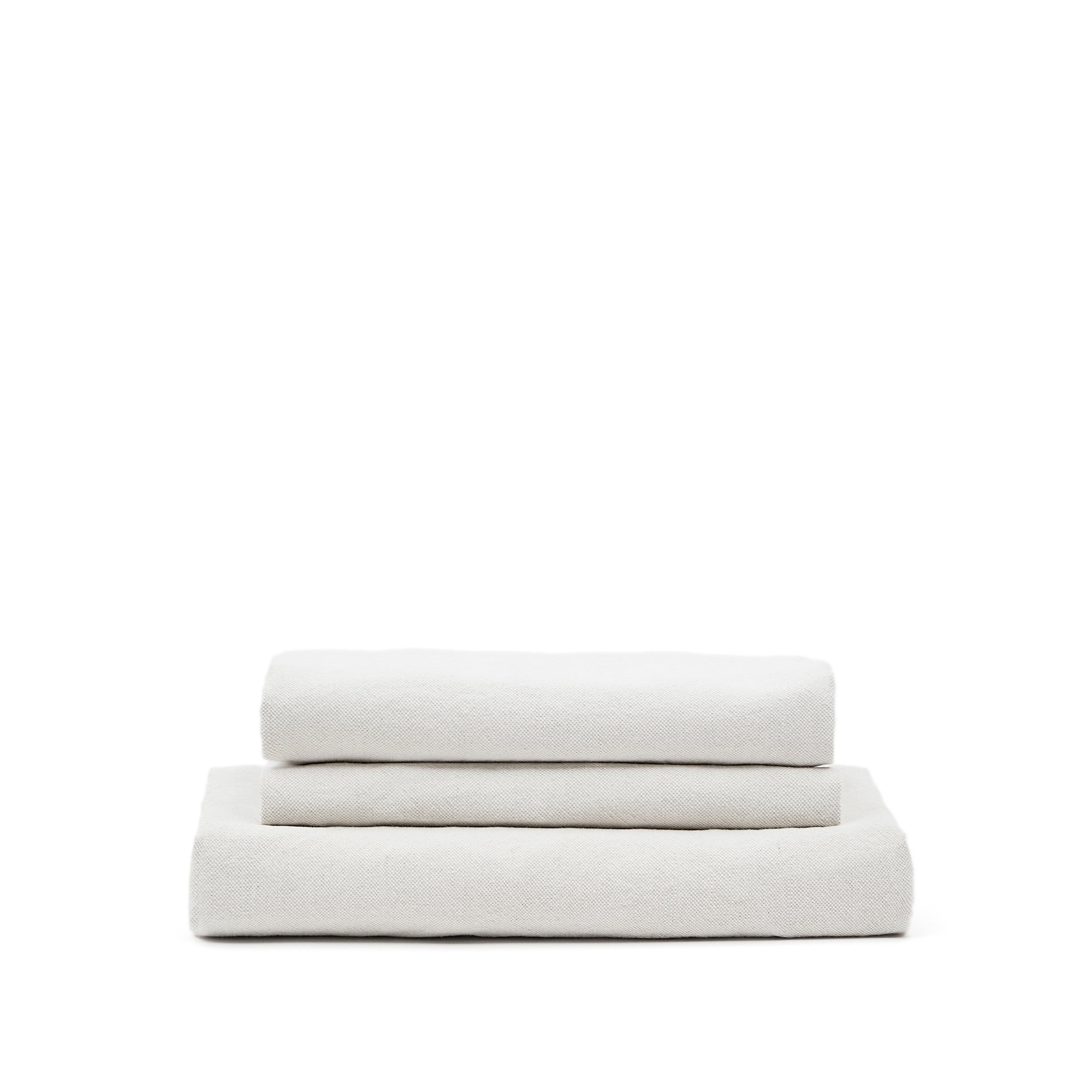 Nora 3-seater sofa cover in ecru linen and cotton - Product Image